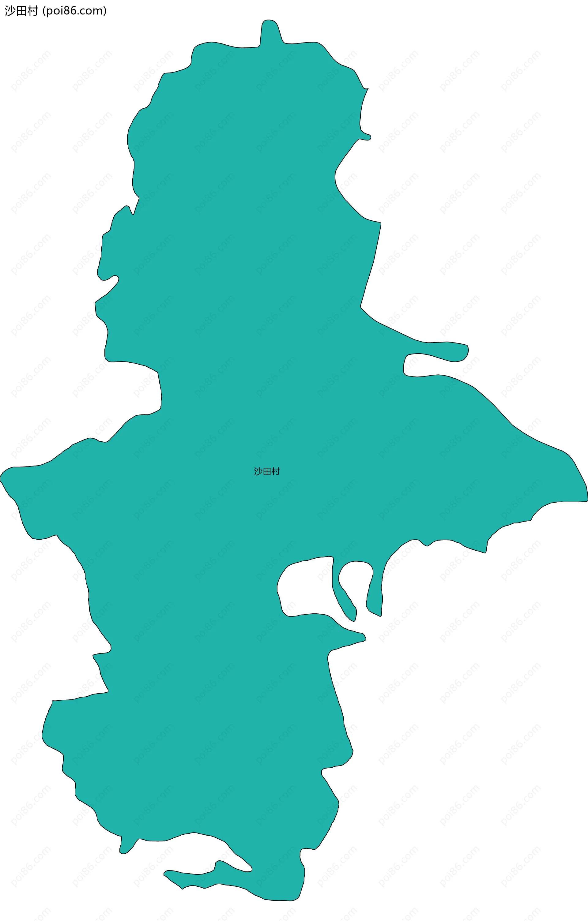 沙田村边界地图