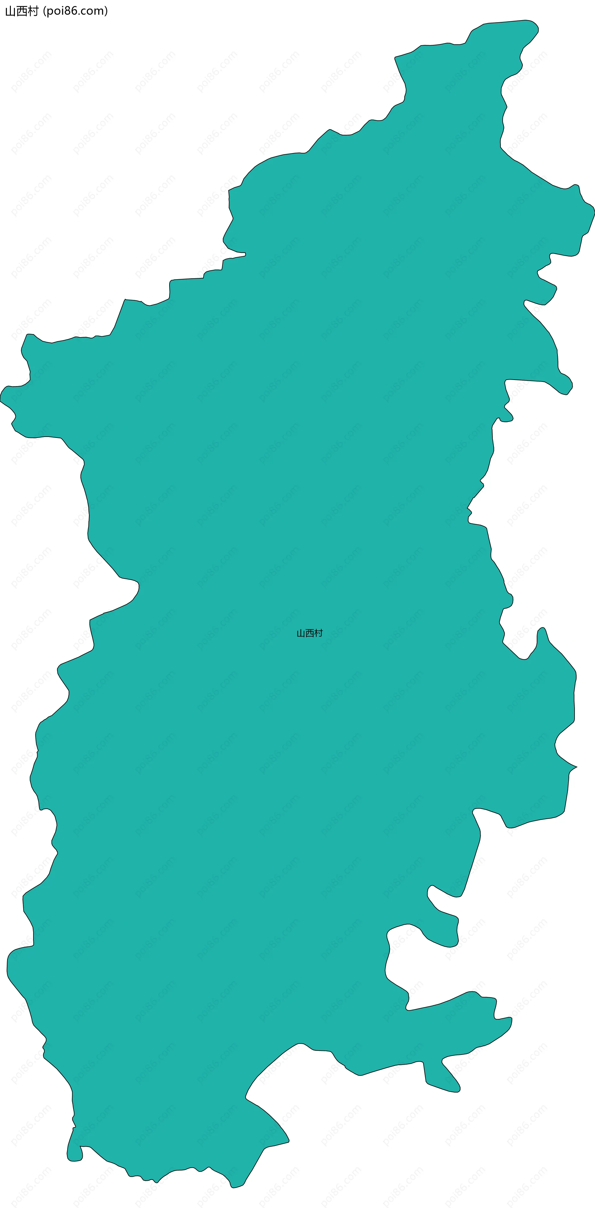 山西村边界地图