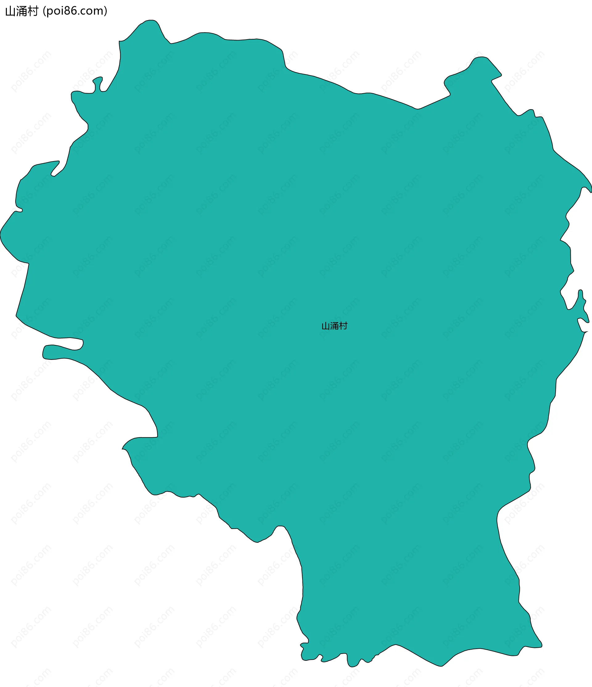 山涌村边界地图