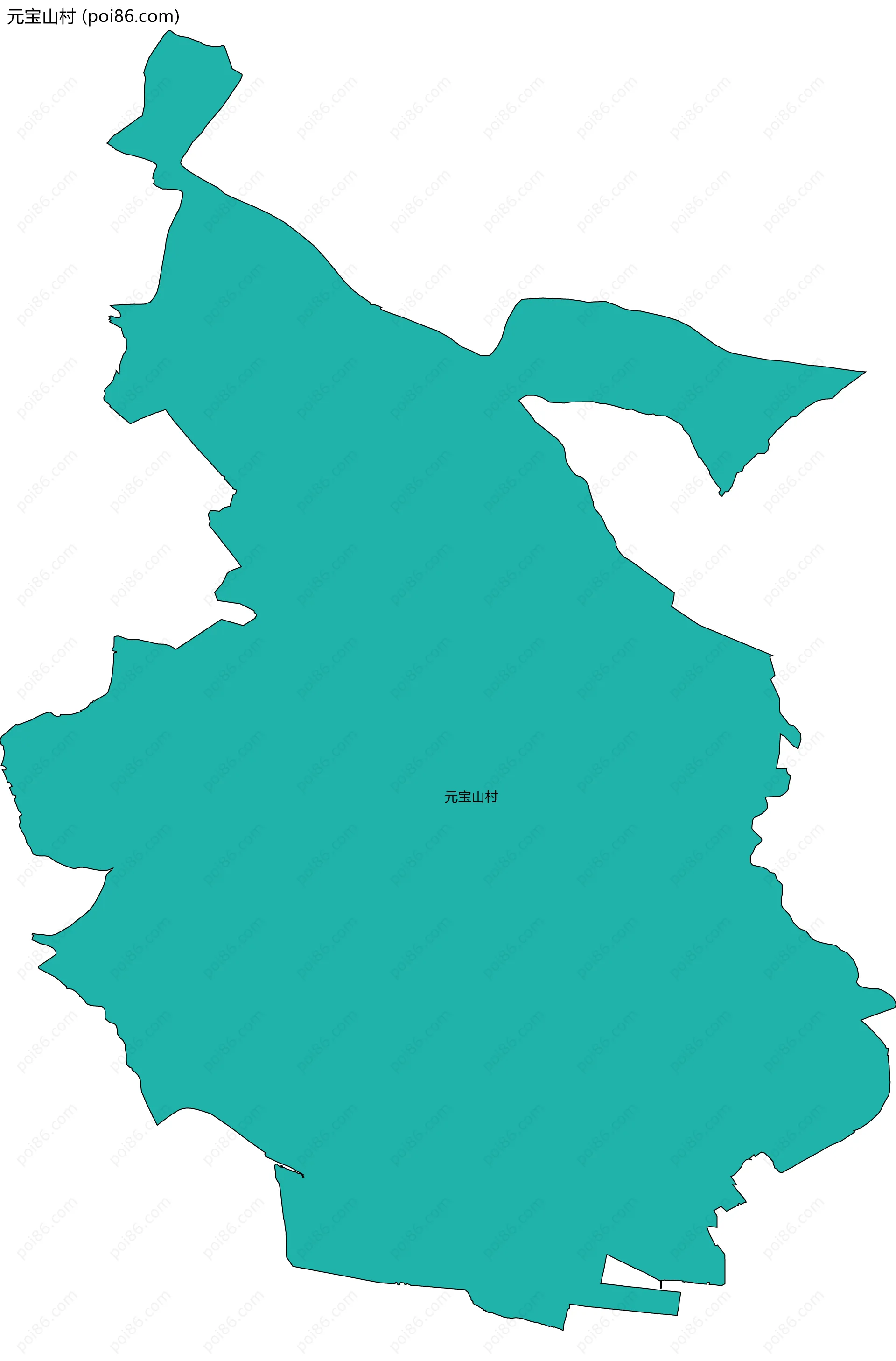 元宝山村边界地图