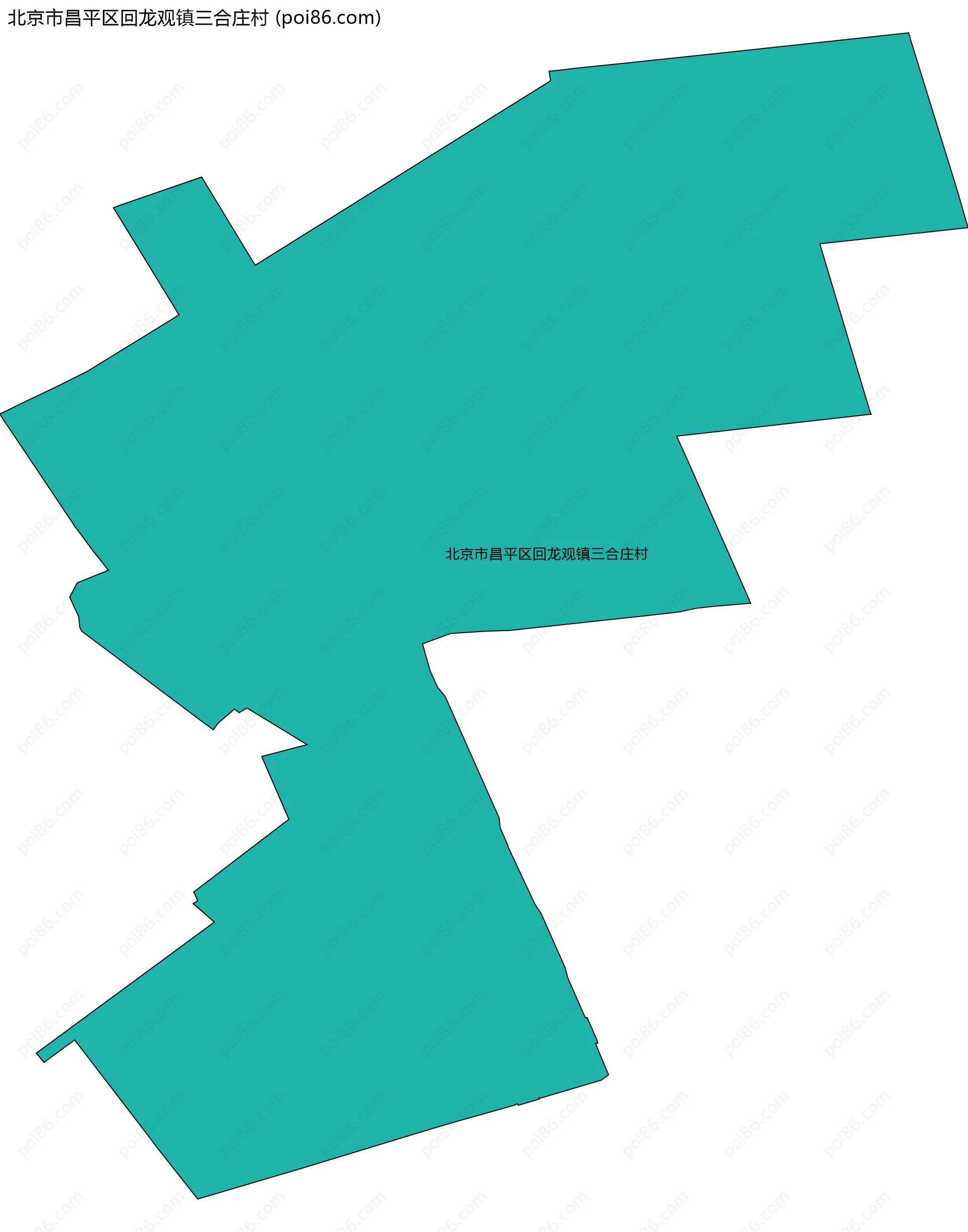 北京市昌平区回龙观镇三合庄村边界地图