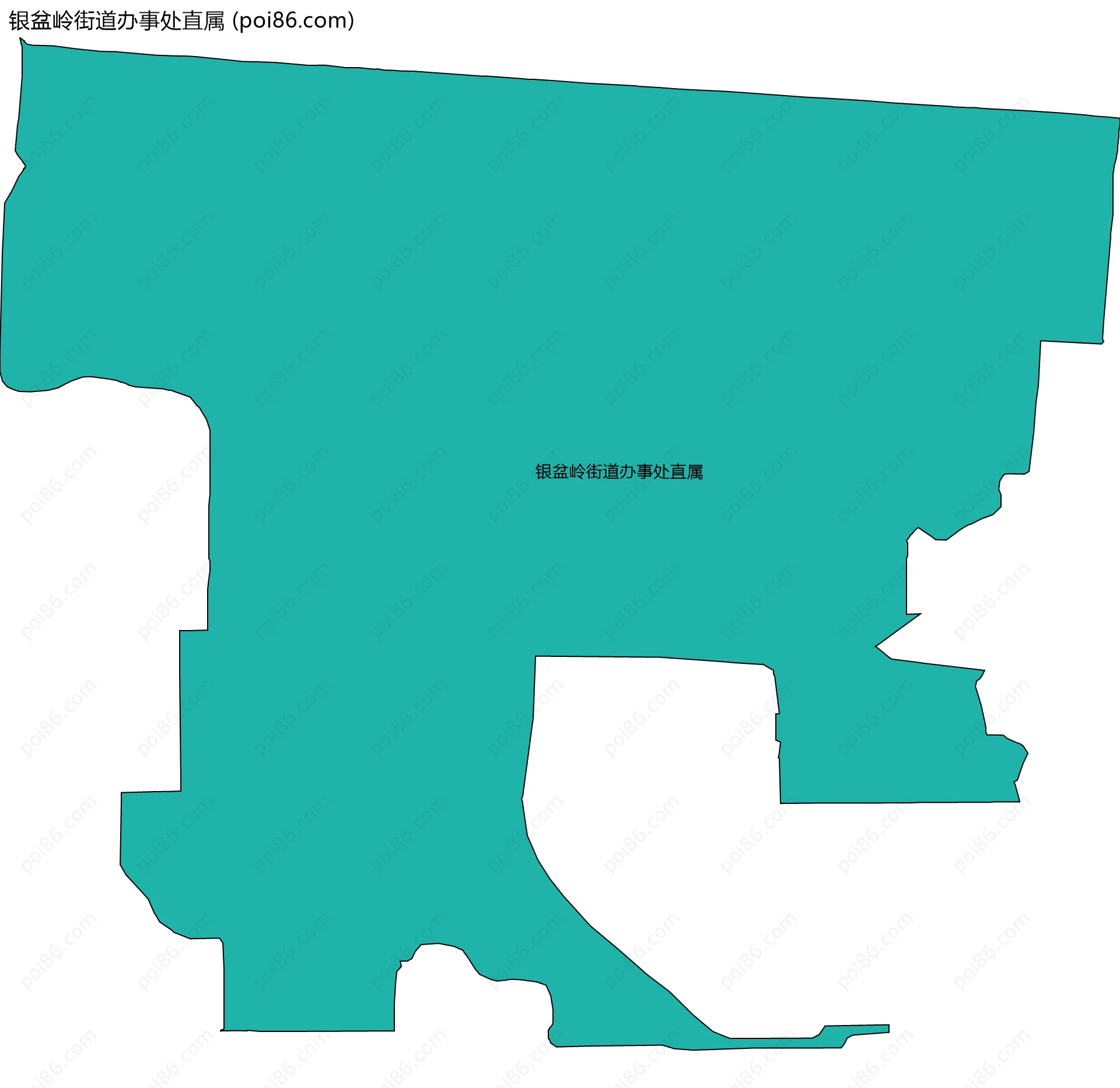 银盆岭街道办事处直属边界地图