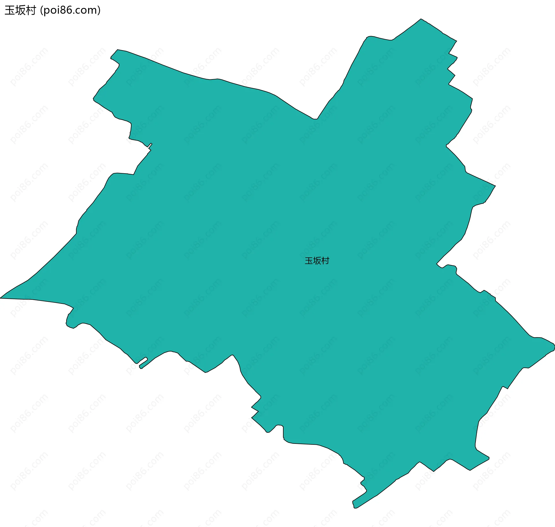 玉坂村边界地图