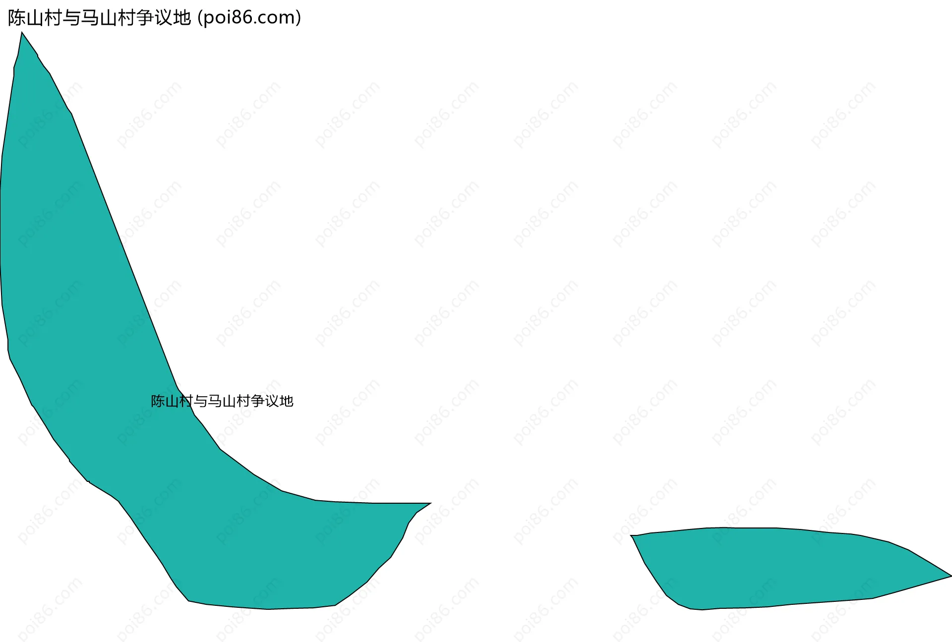 陈山村与马山村争议地边界地图