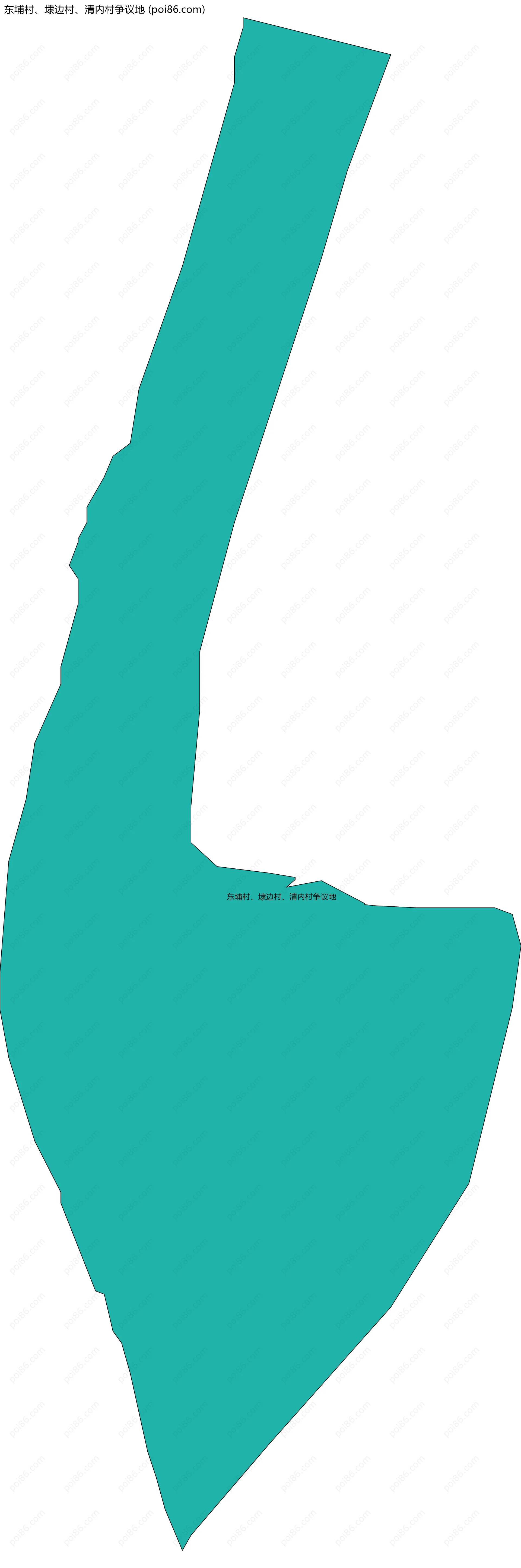 东埔村、埭边村、清内村争议地边界地图