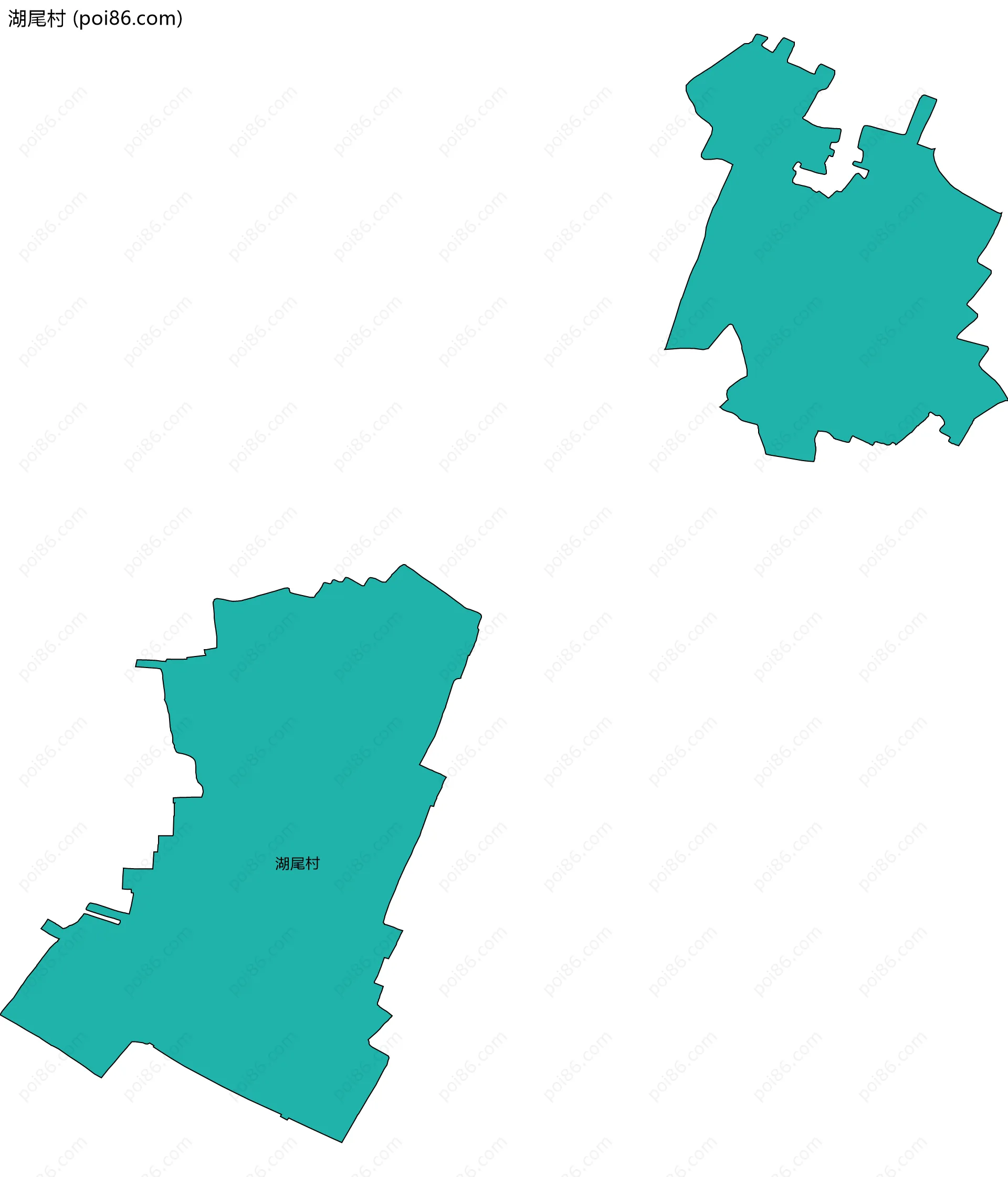 湖尾村边界地图