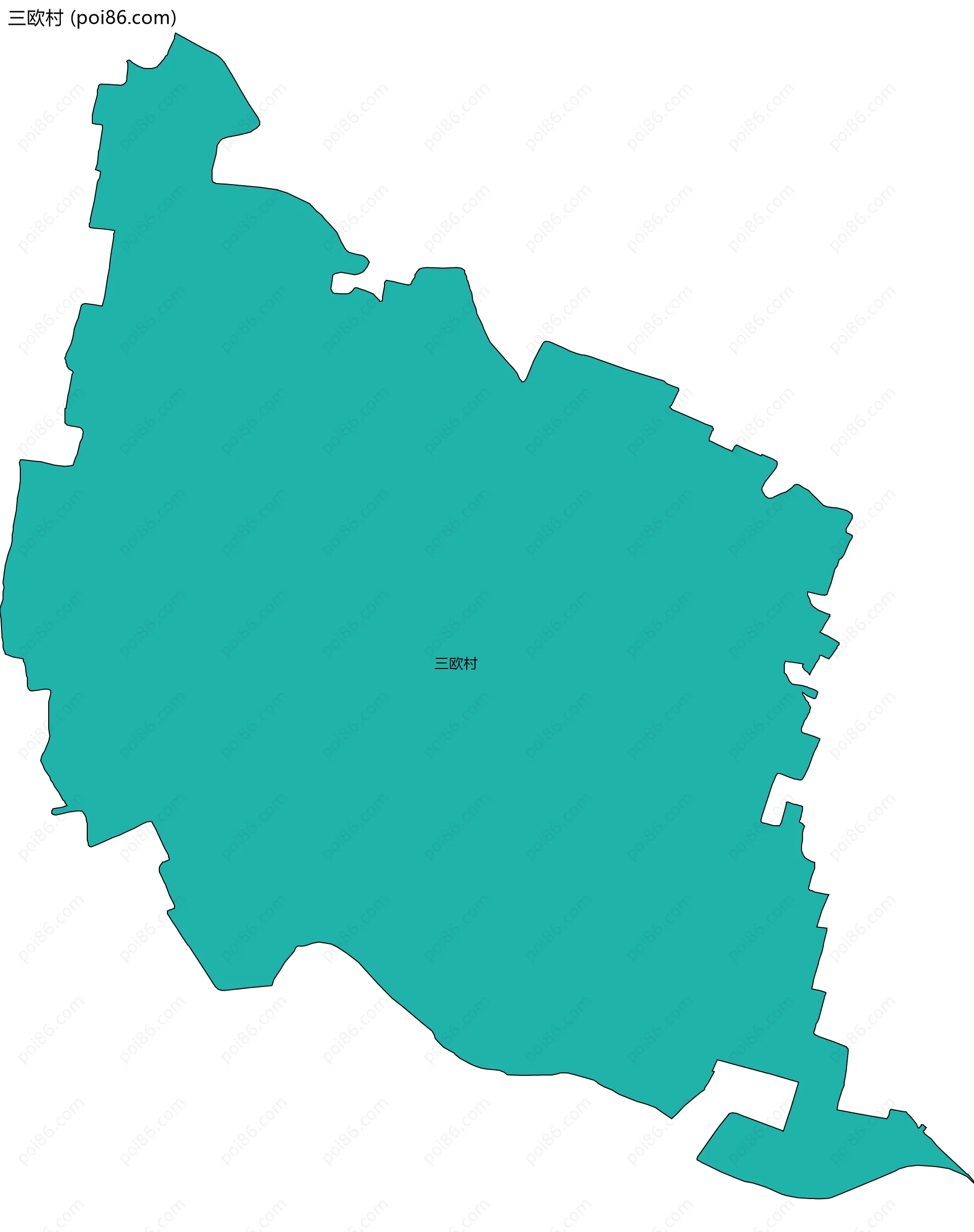 三欧村边界地图