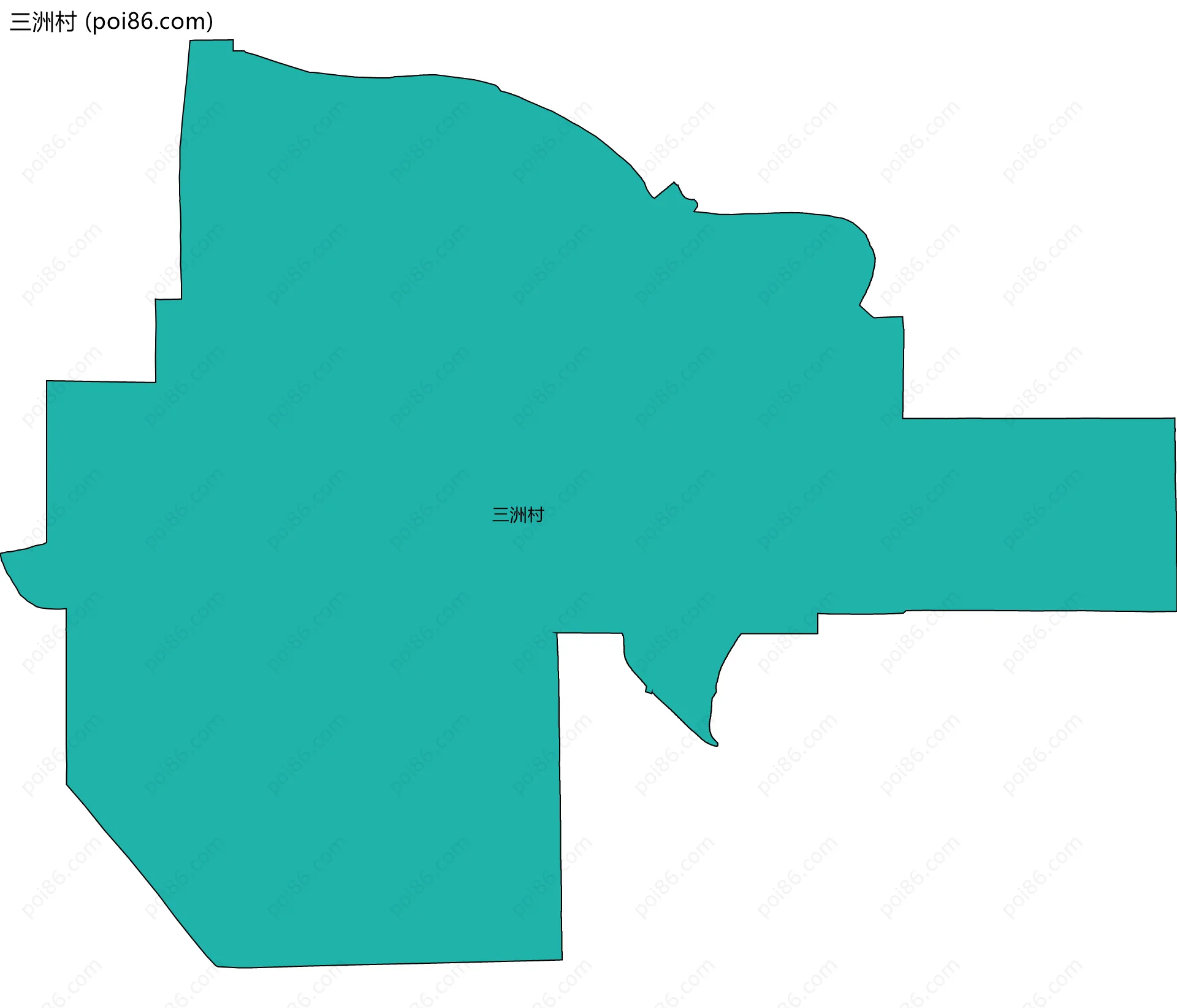 三洲村边界地图