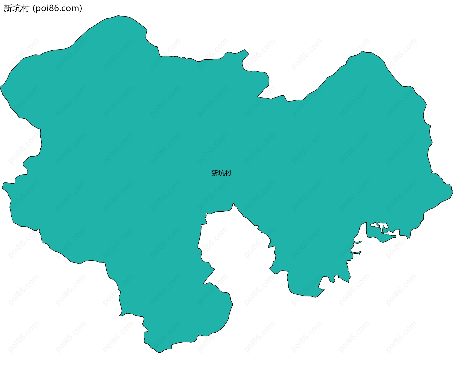 新坑村边界地图