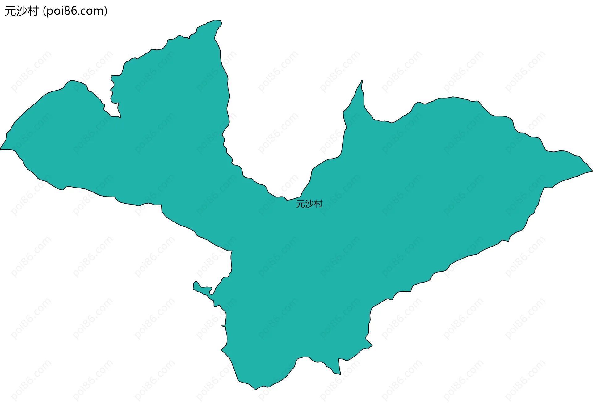 元沙村边界地图