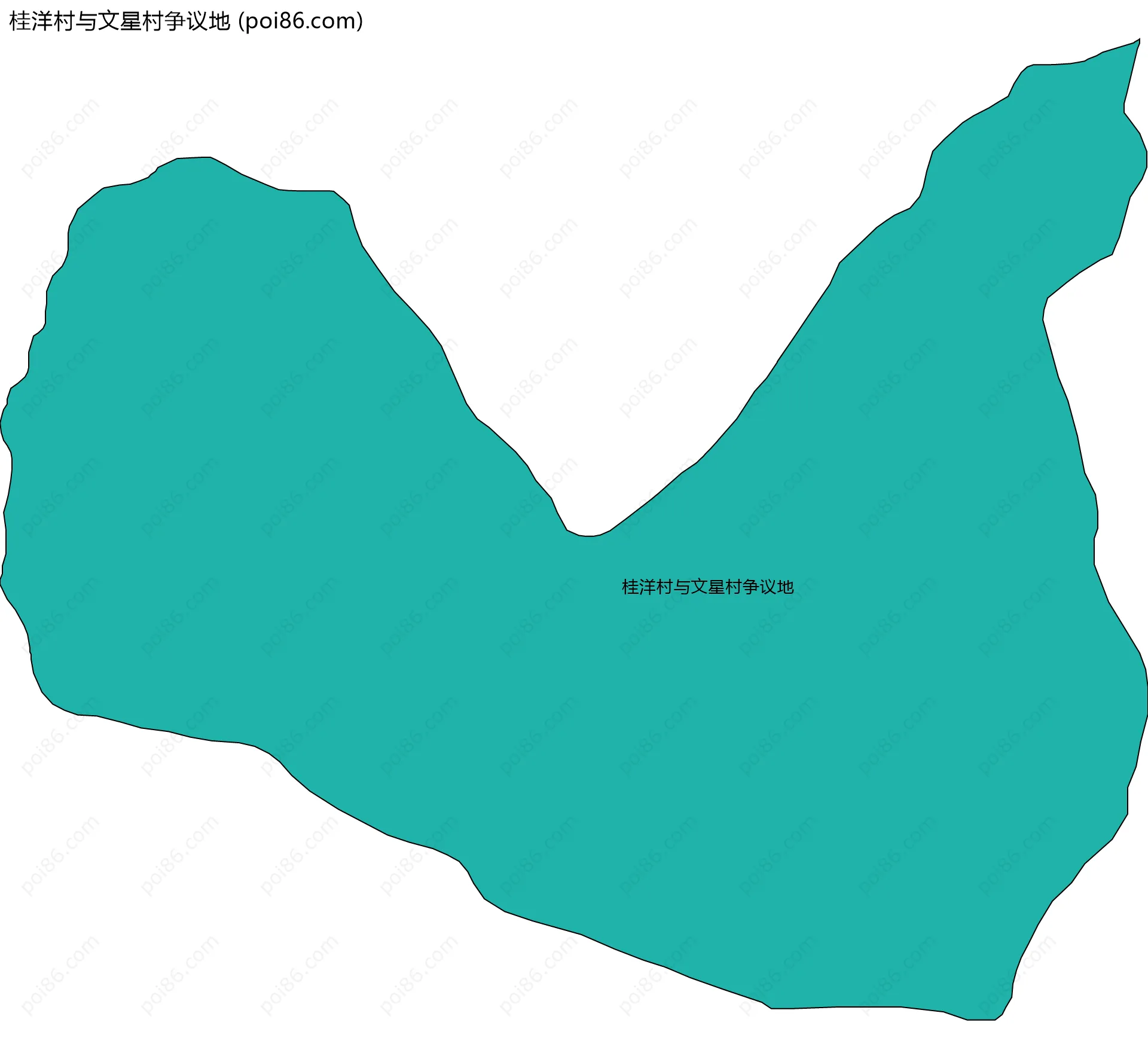 桂洋村与文星村争议地边界地图