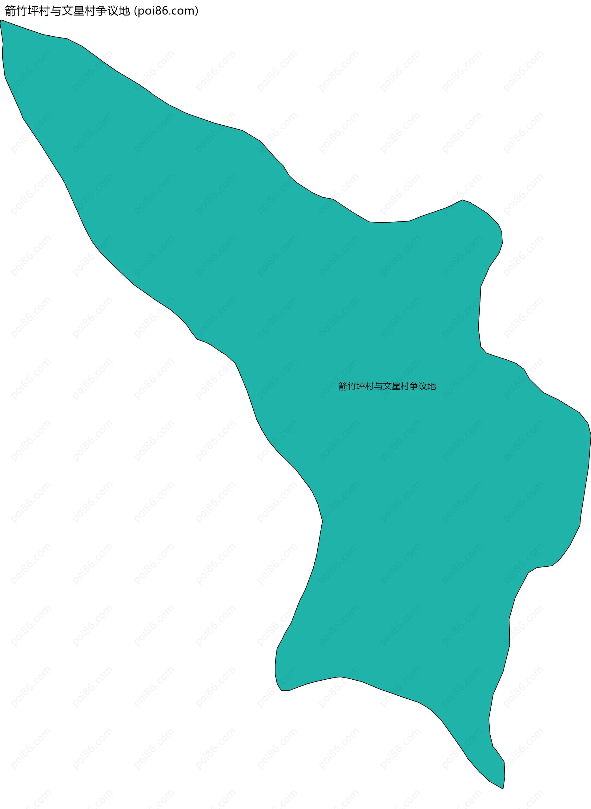 箭竹坪村与文星村争议地边界地图