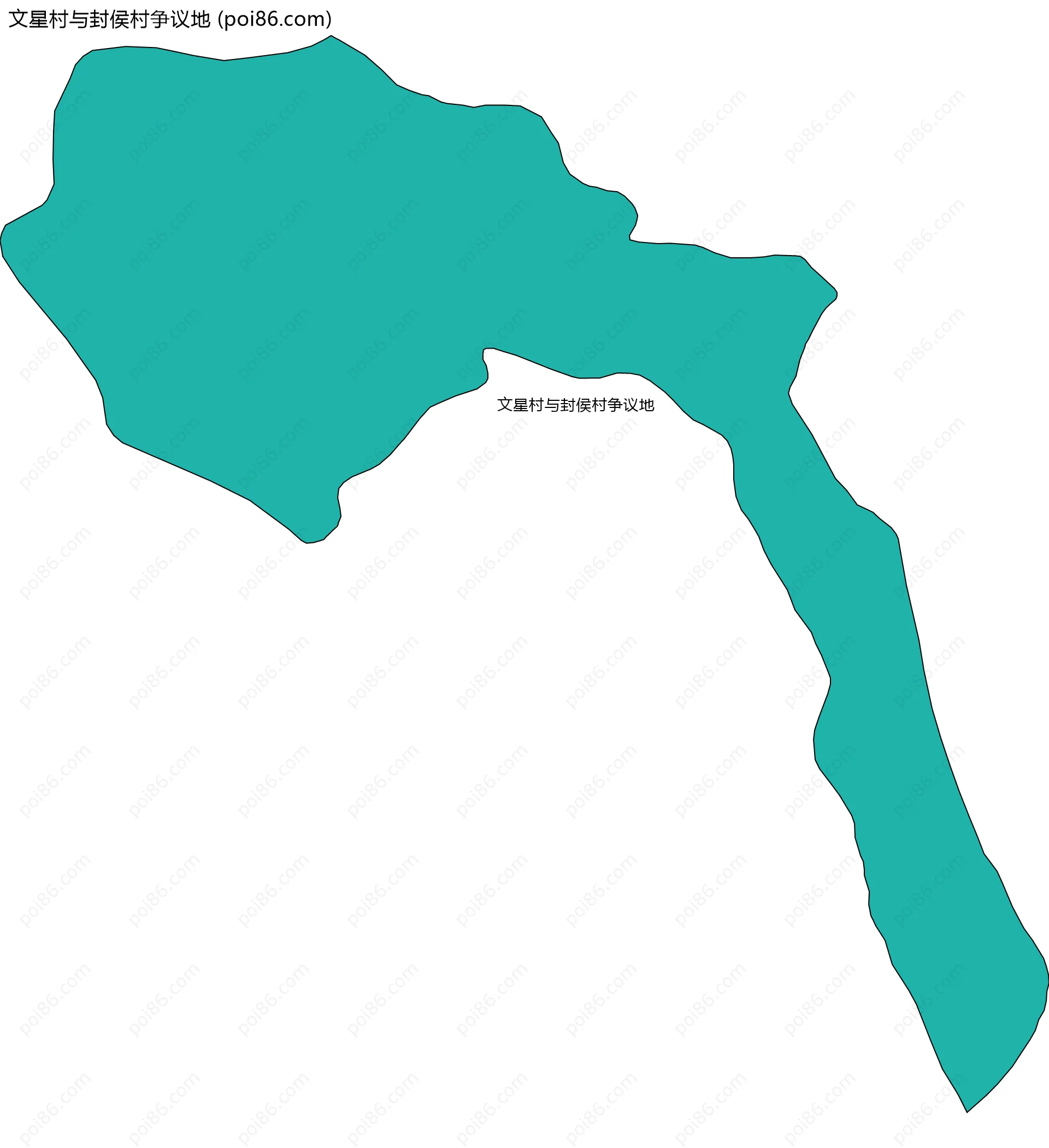 文星村与封侯村争议地边界地图