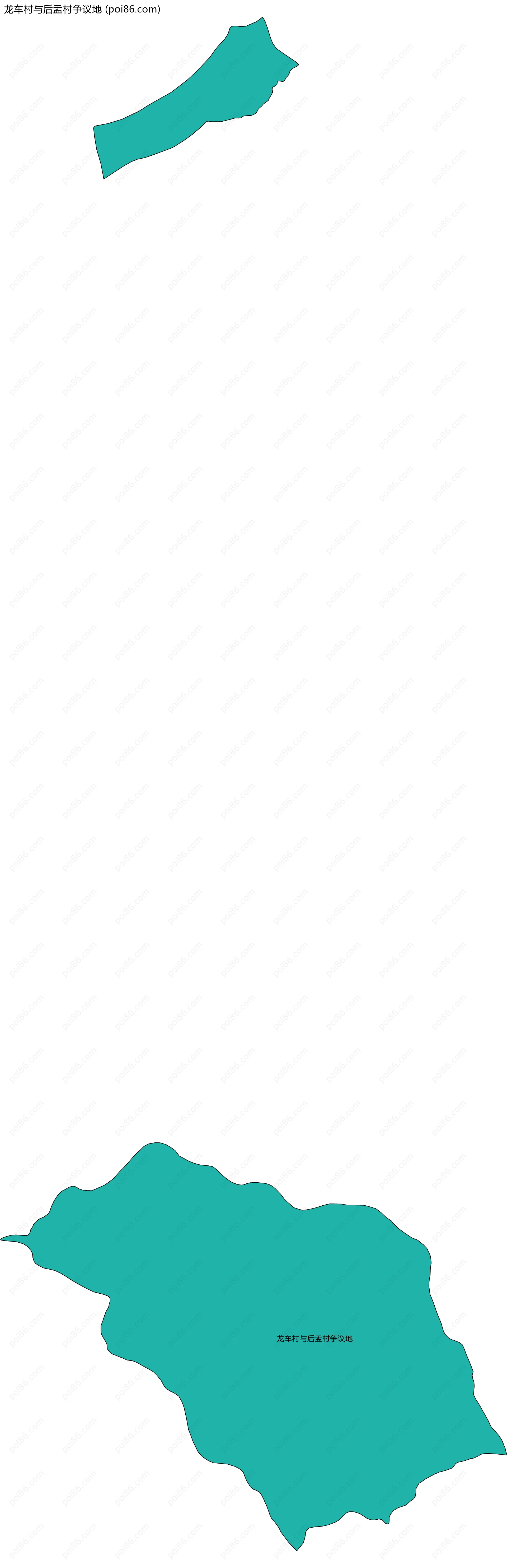 龙车村与后盂村争议地边界地图