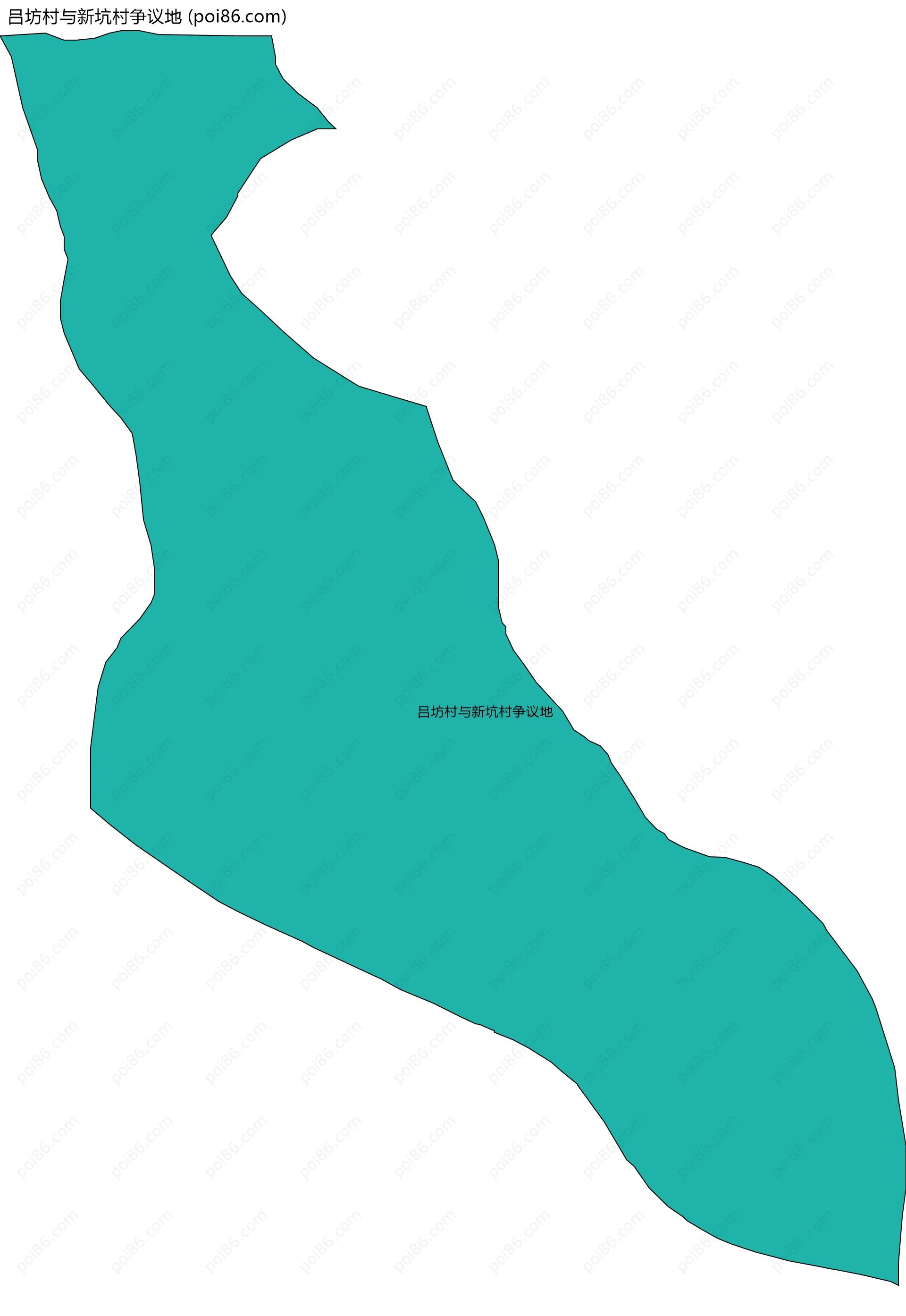 吕坊村与新坑村争议地边界地图