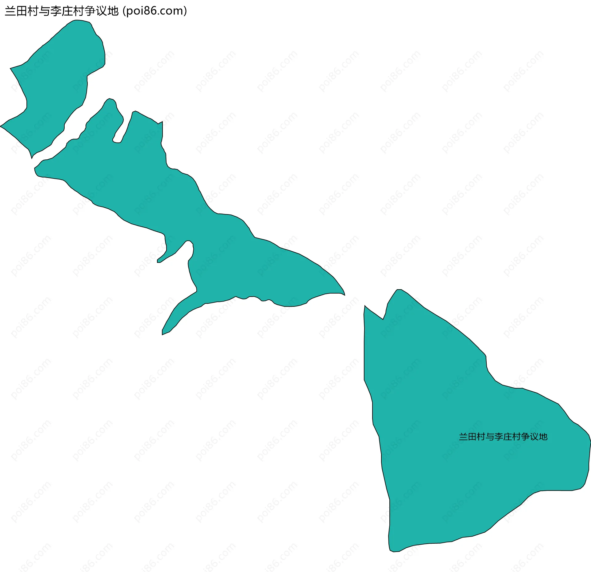 兰田村与李庄村争议地边界地图