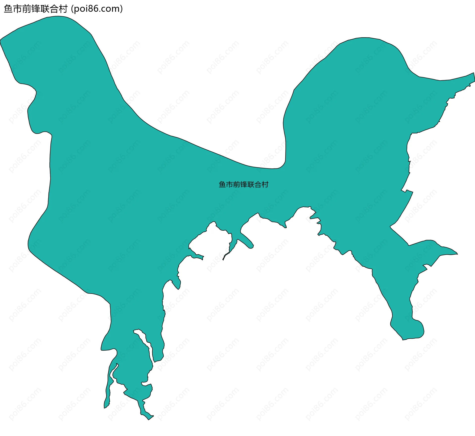 鱼市前锋联合村边界地图