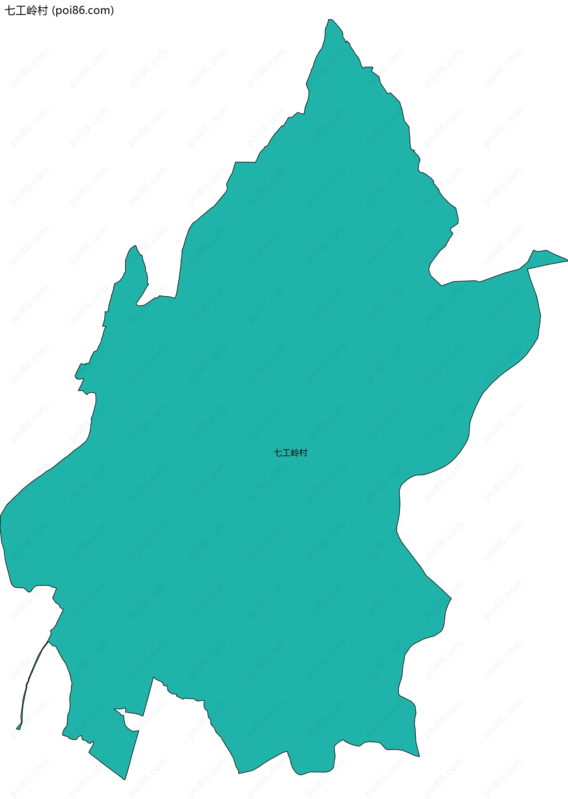 七工岭村边界地图