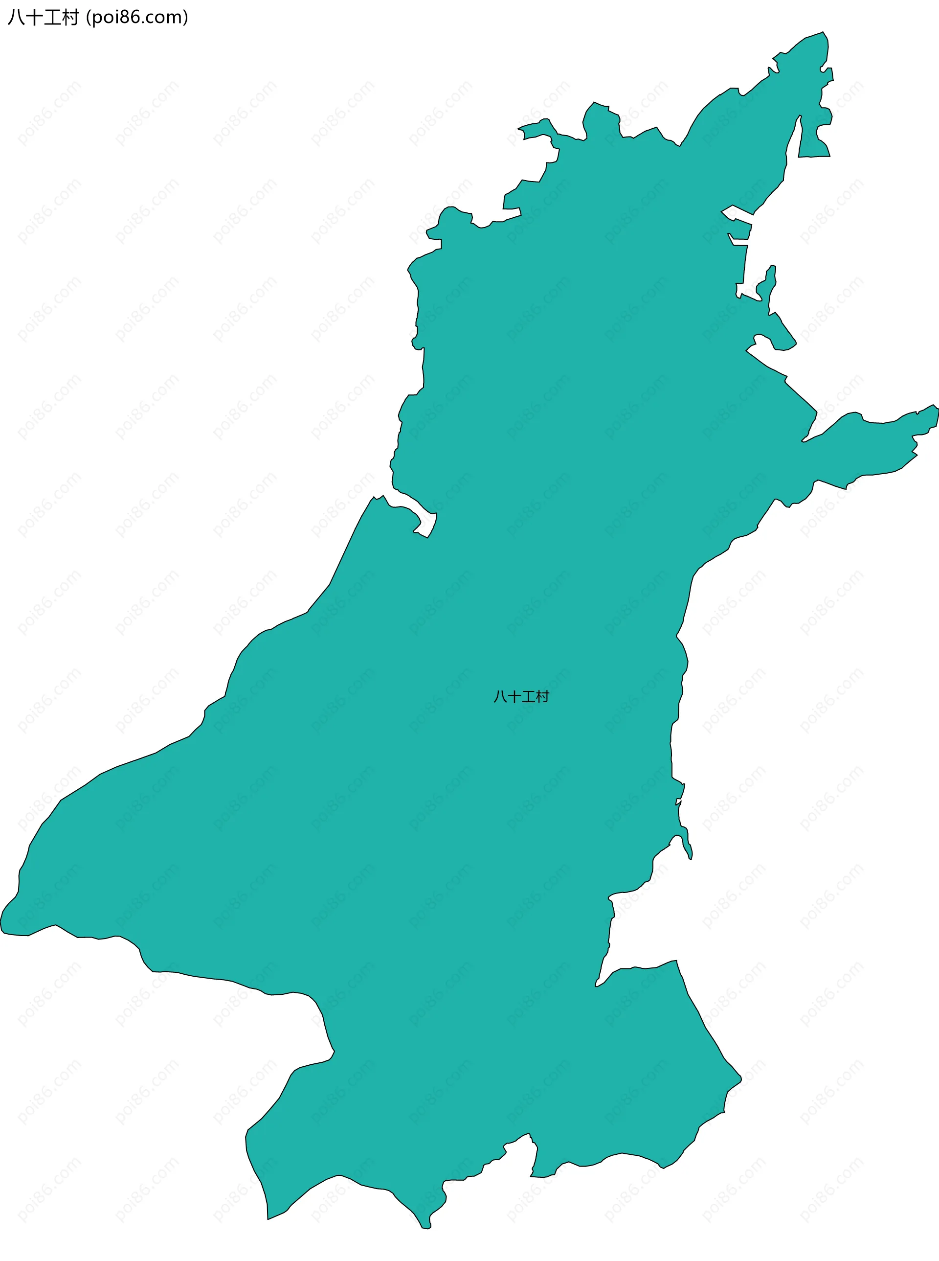 八十工村边界地图