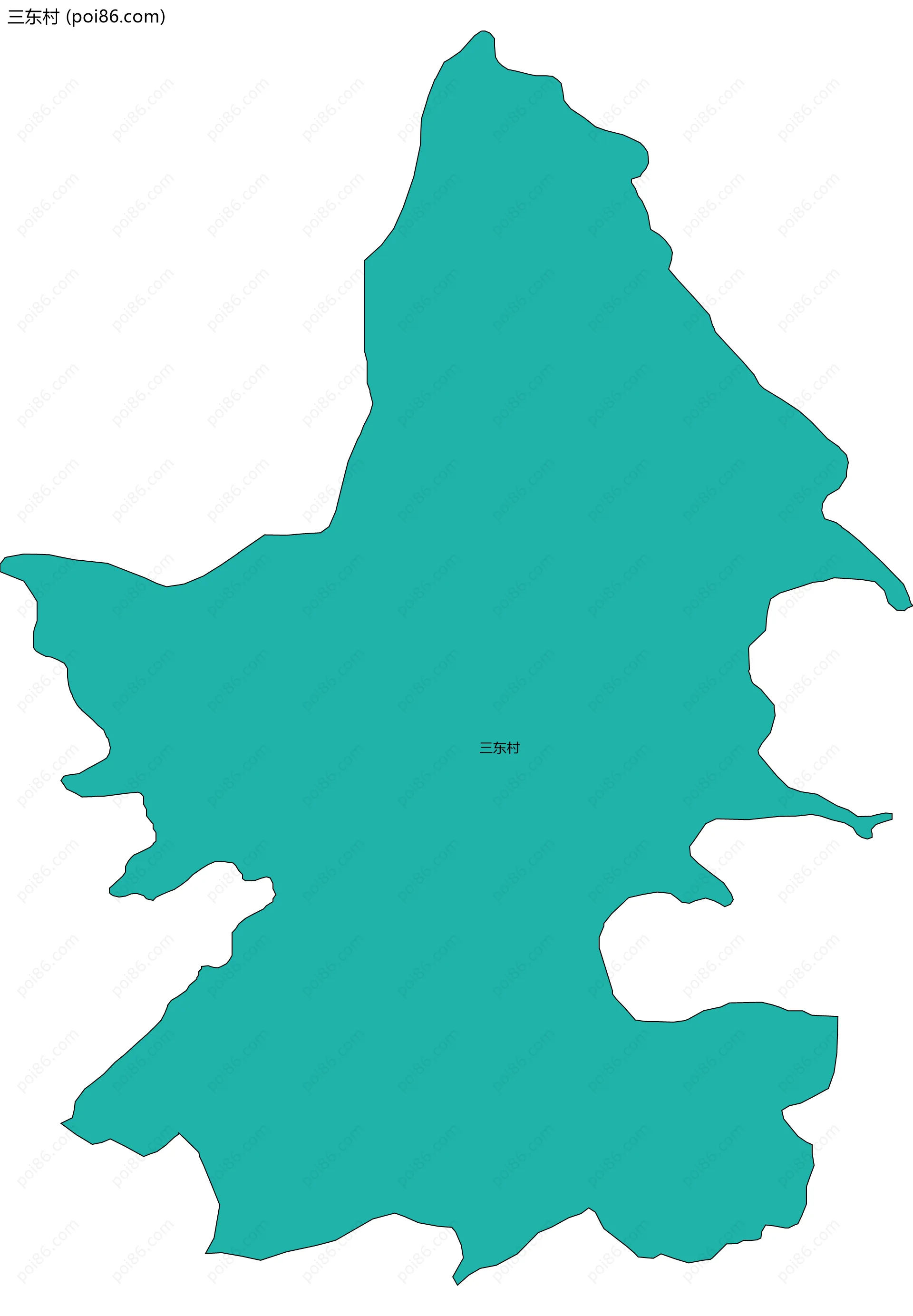 三东村边界地图