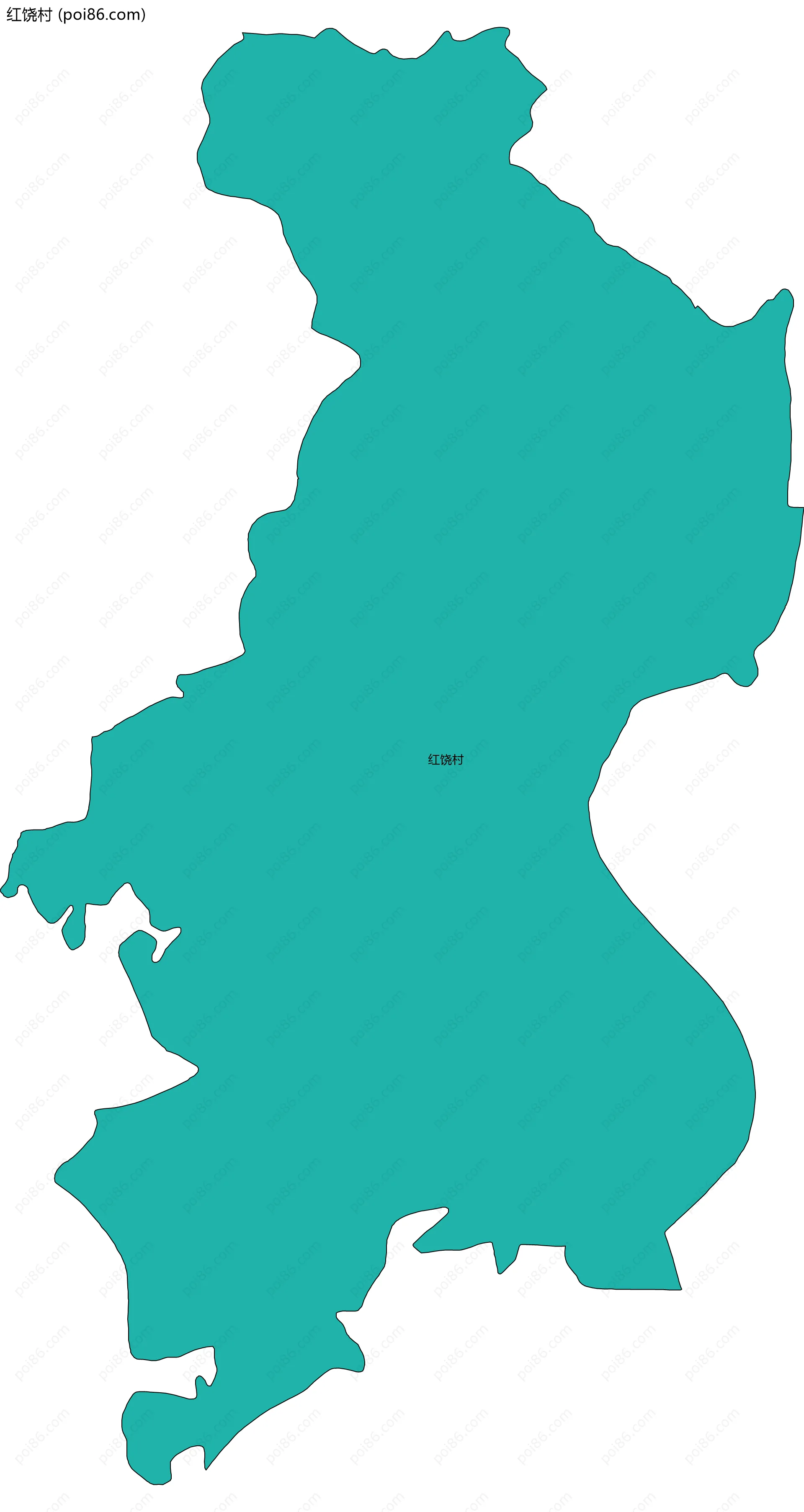 红饶村边界地图