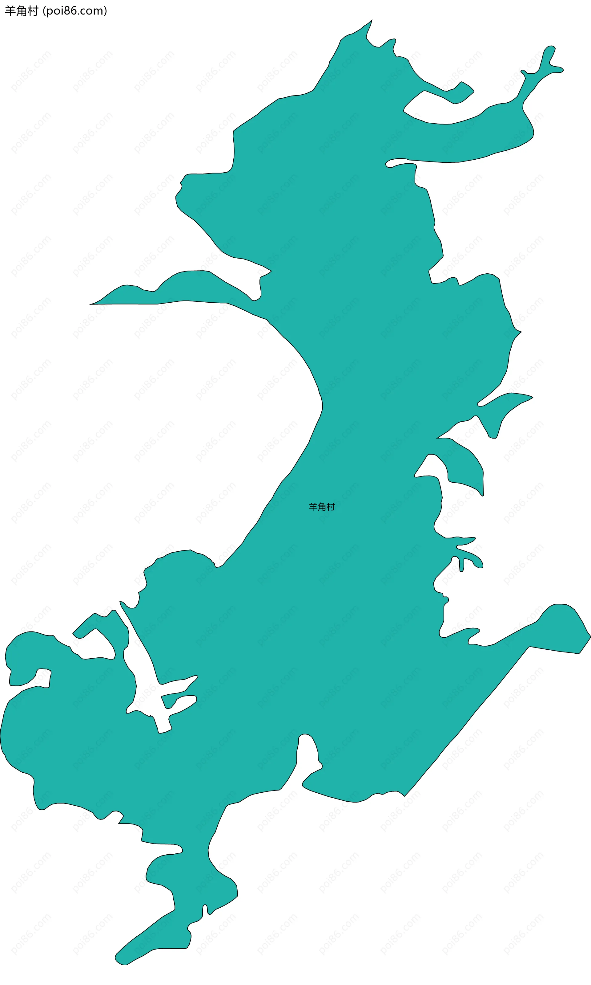 羊角村边界地图