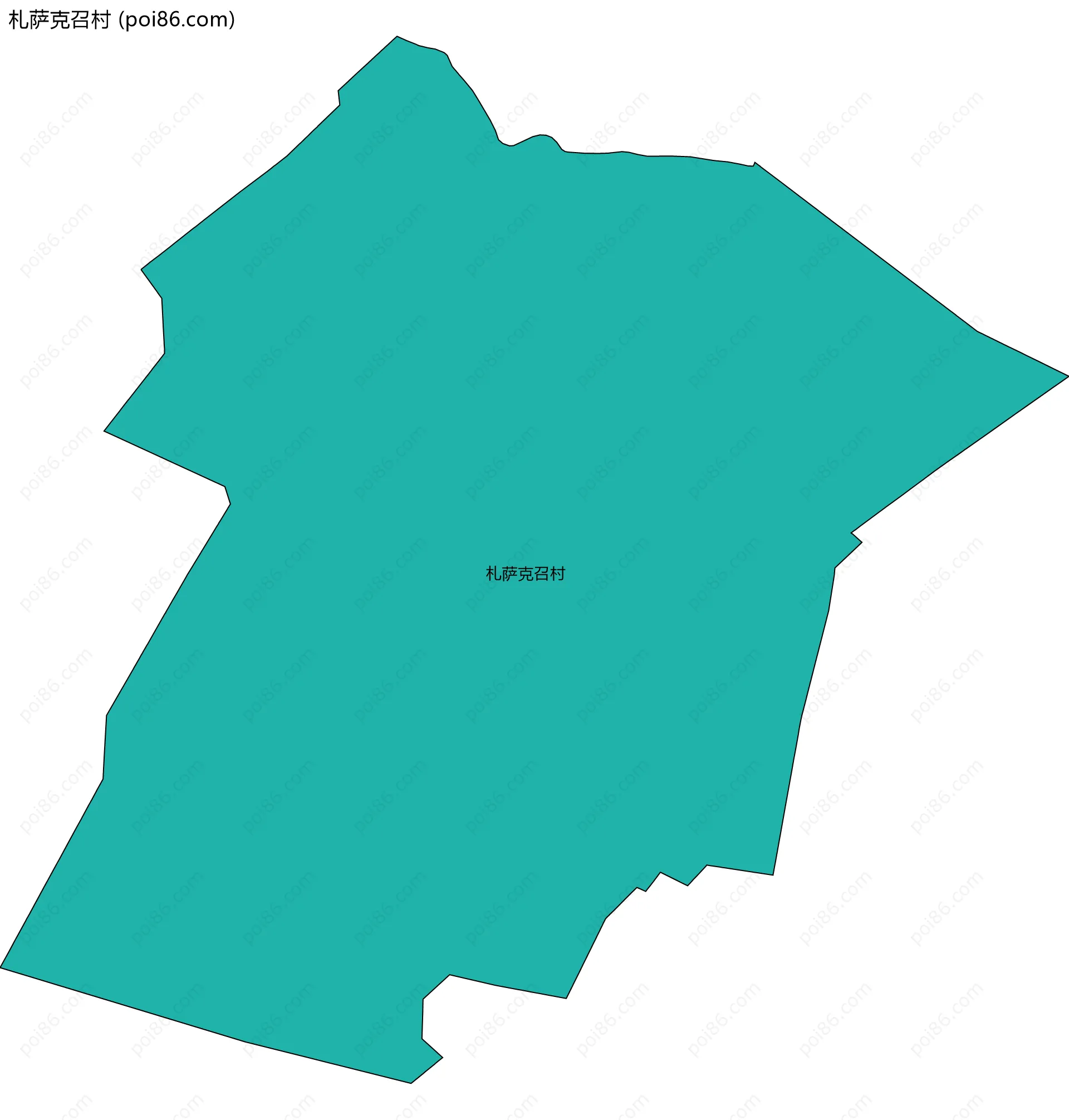 札萨克召村边界地图