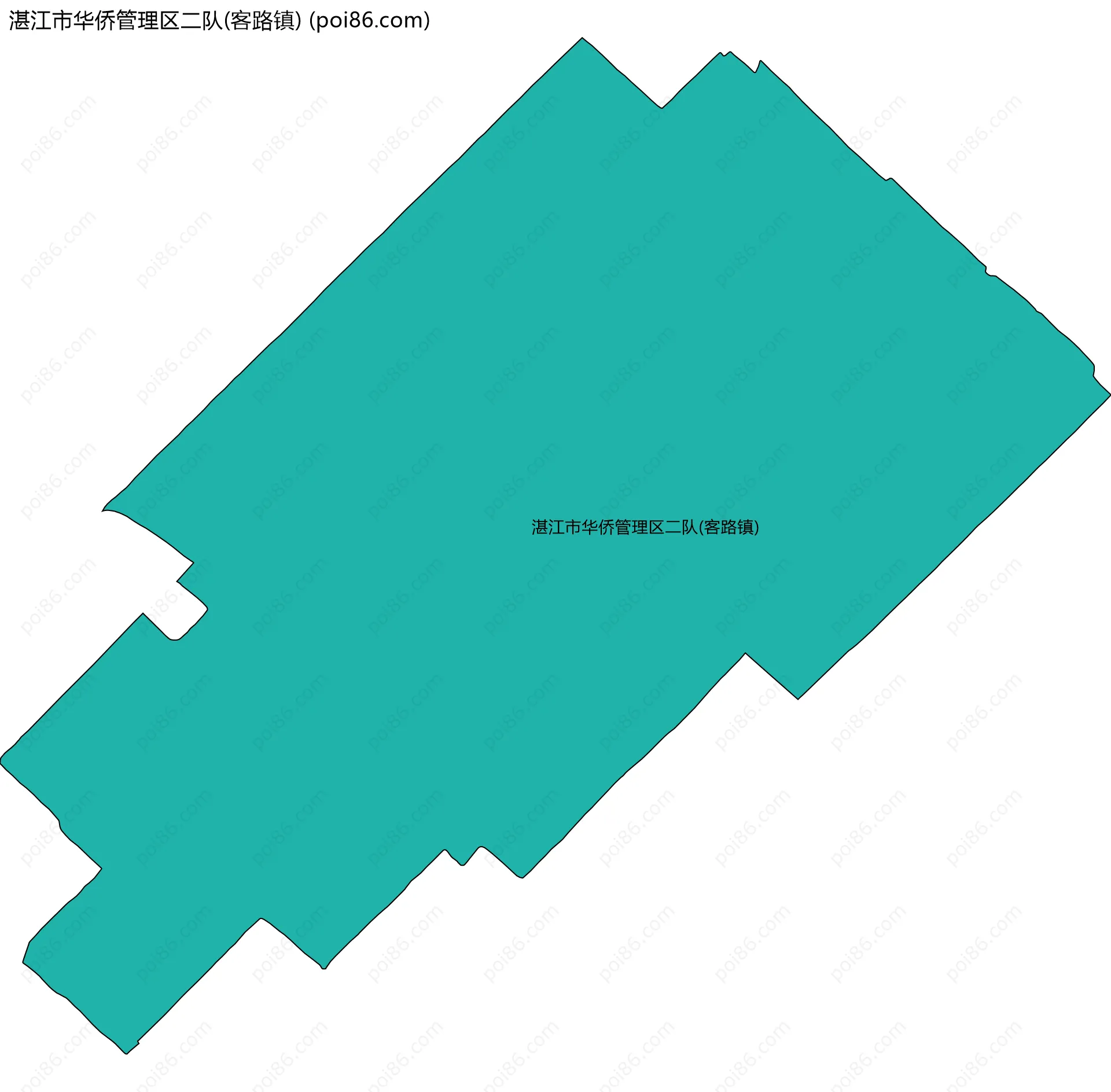 湛江市华侨管理区二队(客路镇)边界地图