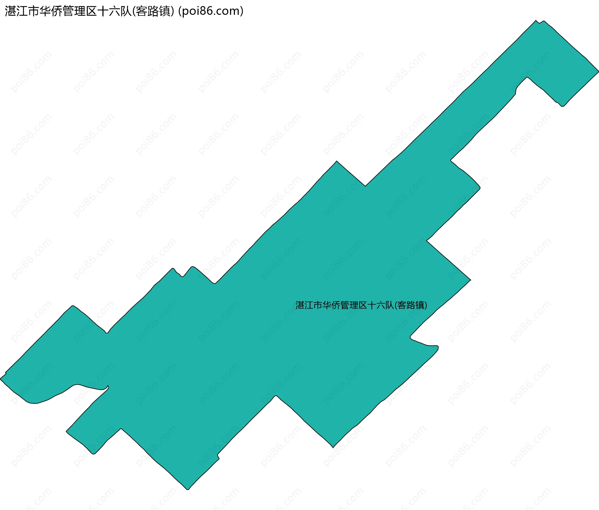 湛江市华侨管理区十六队(客路镇)边界地图