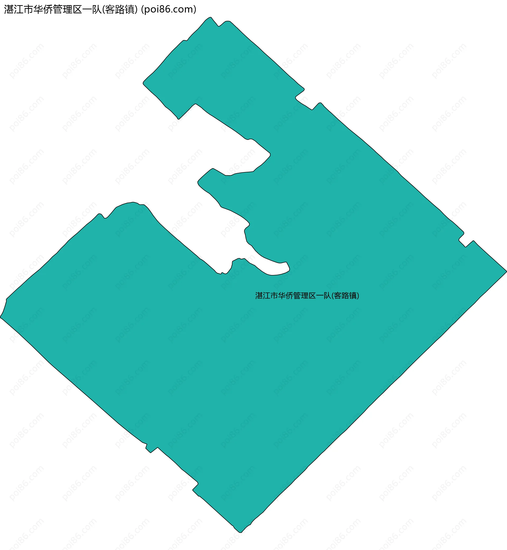 湛江市华侨管理区一队(客路镇)边界地图