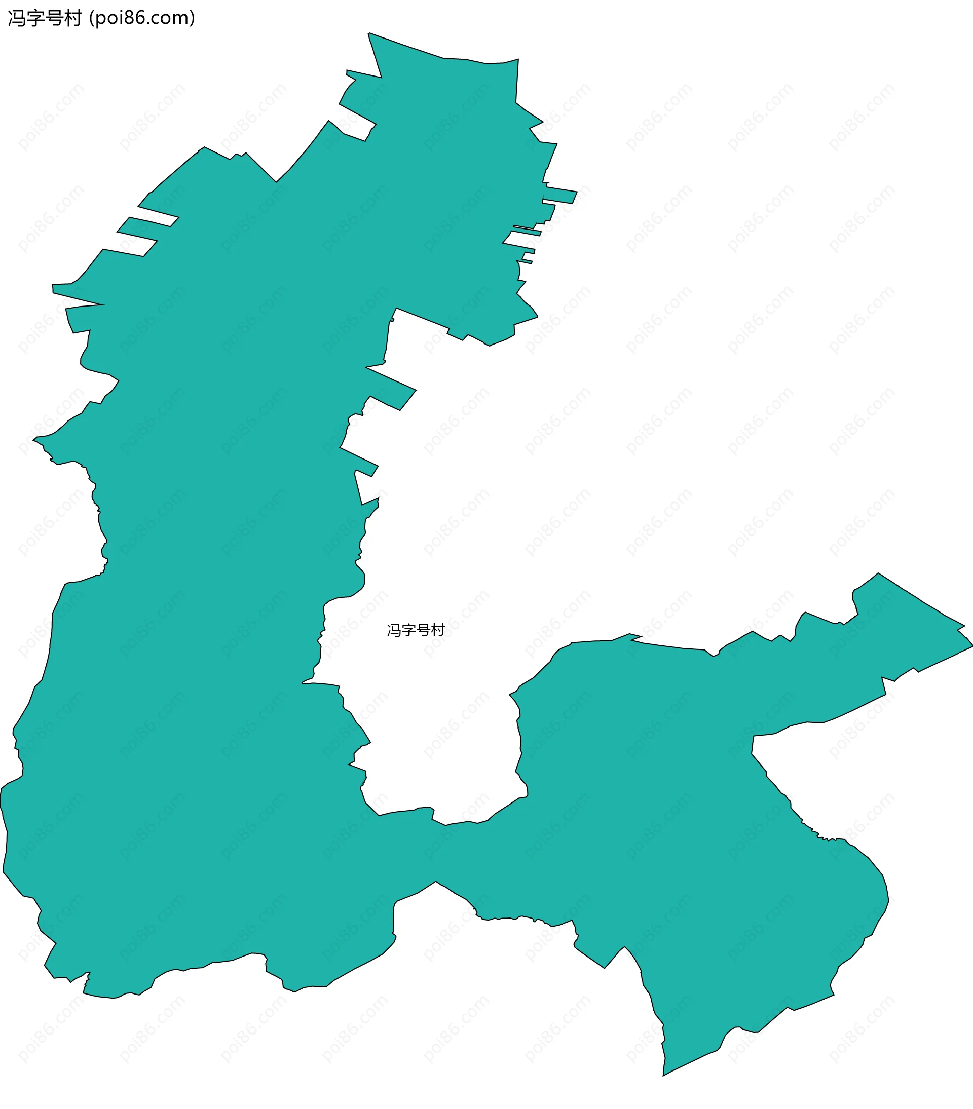 冯字号村边界地图