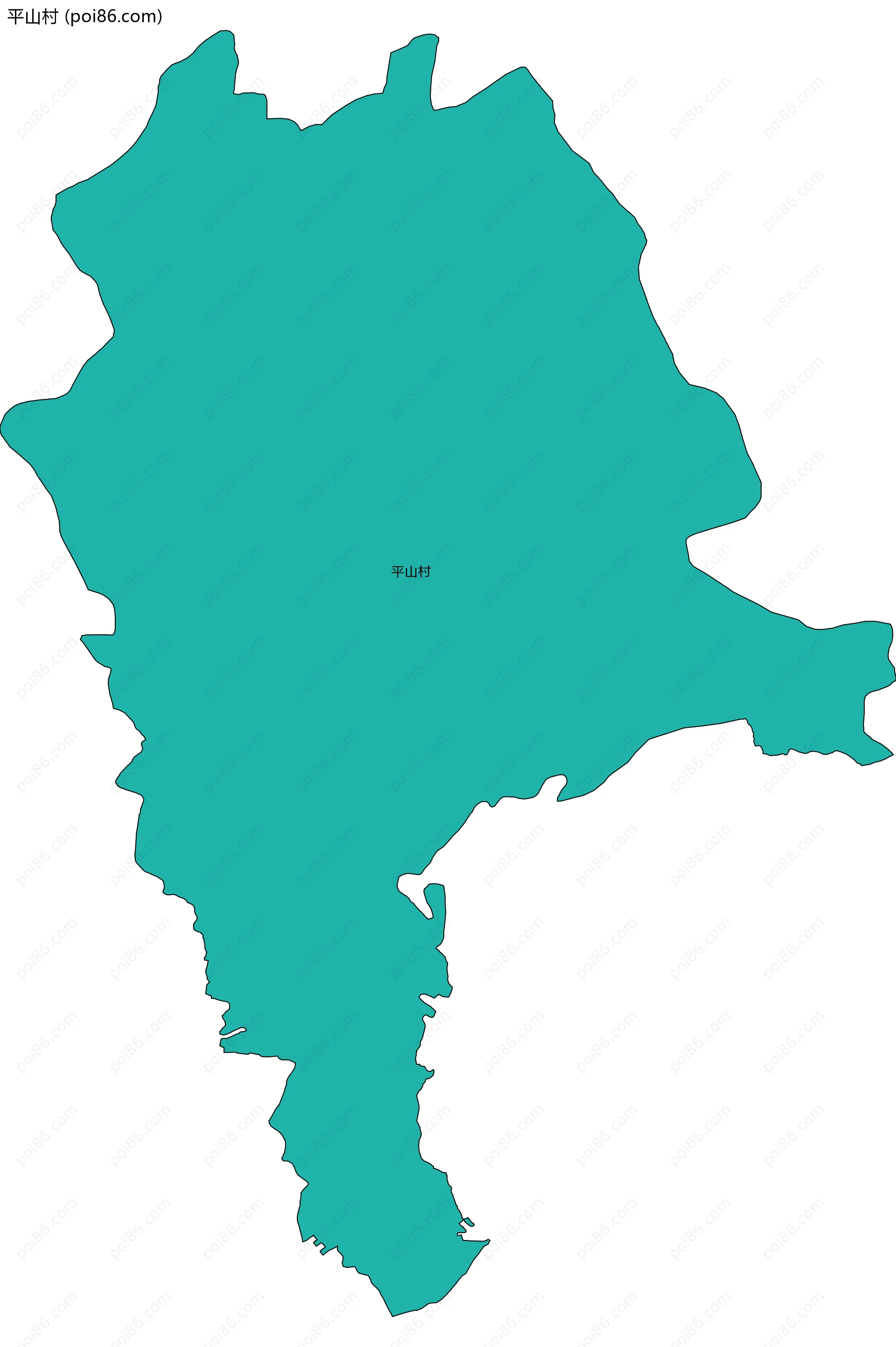 平山村边界地图