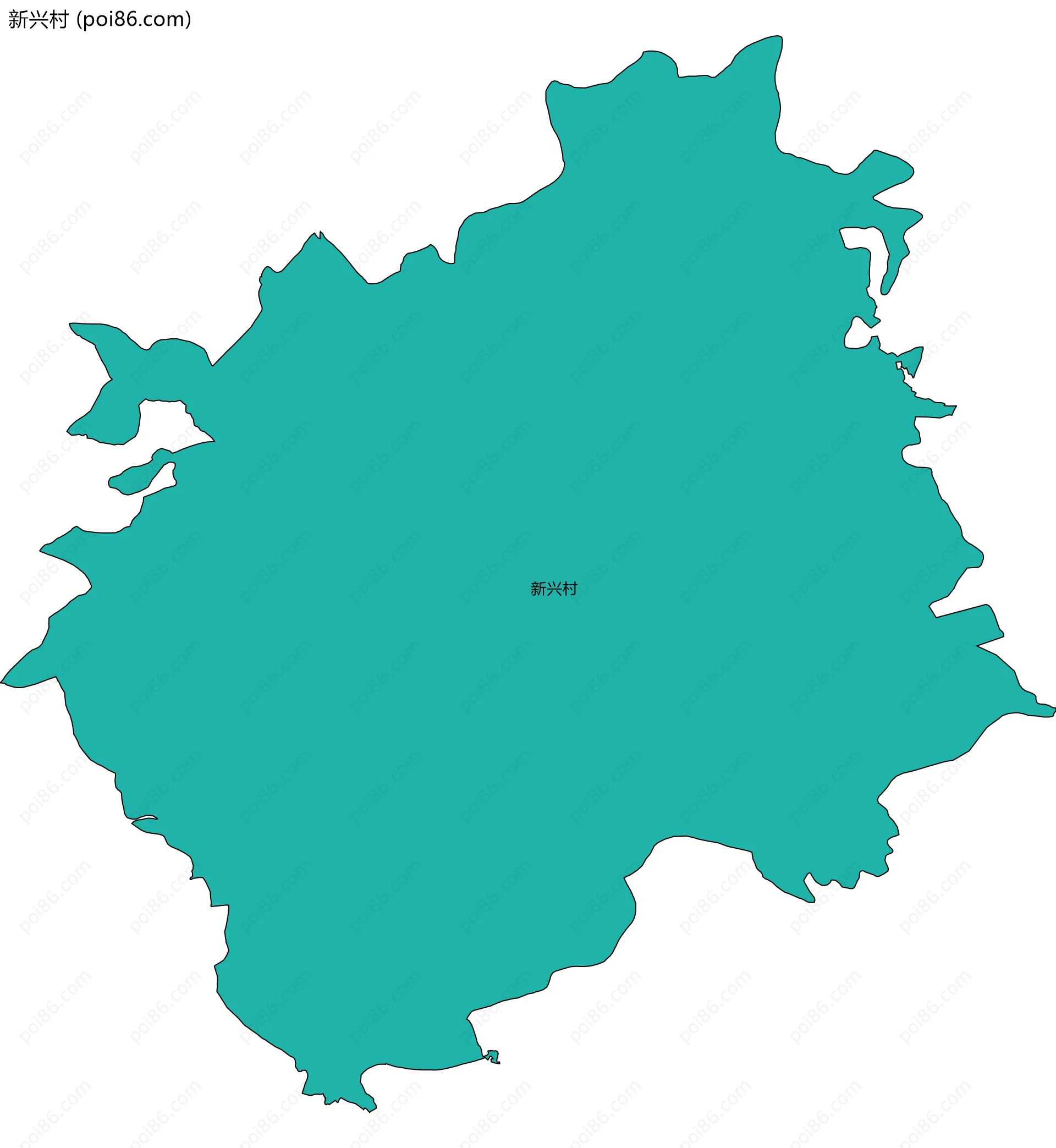 新兴村边界地图