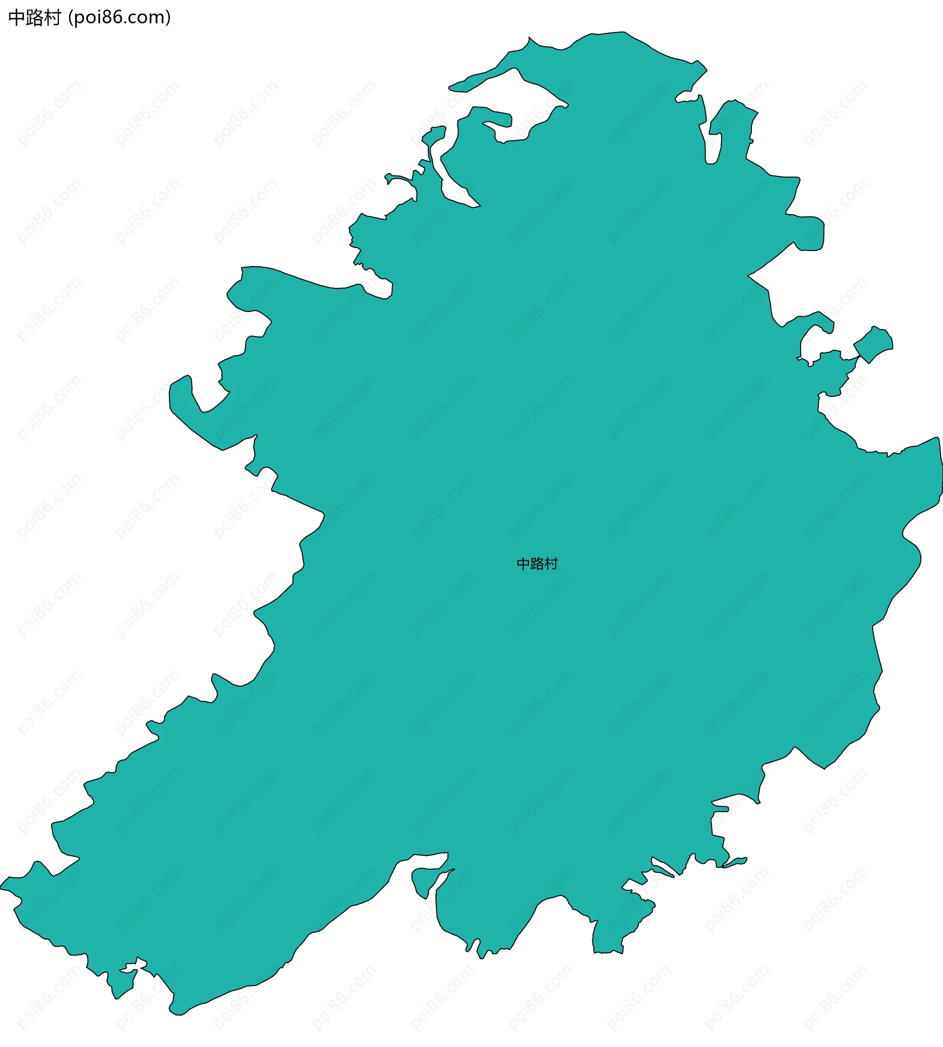 中路村边界地图
