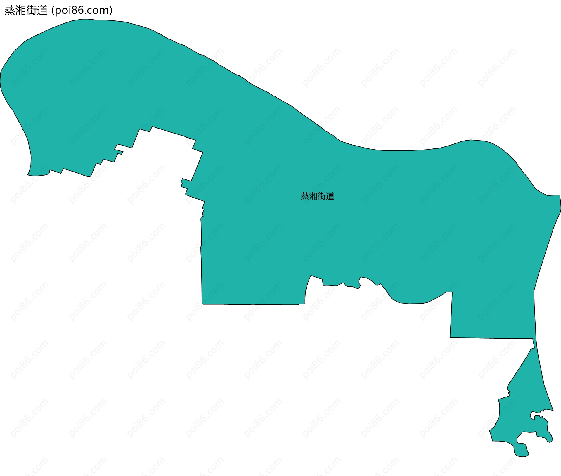蒸湘街道边界地图(五级行政区划)
