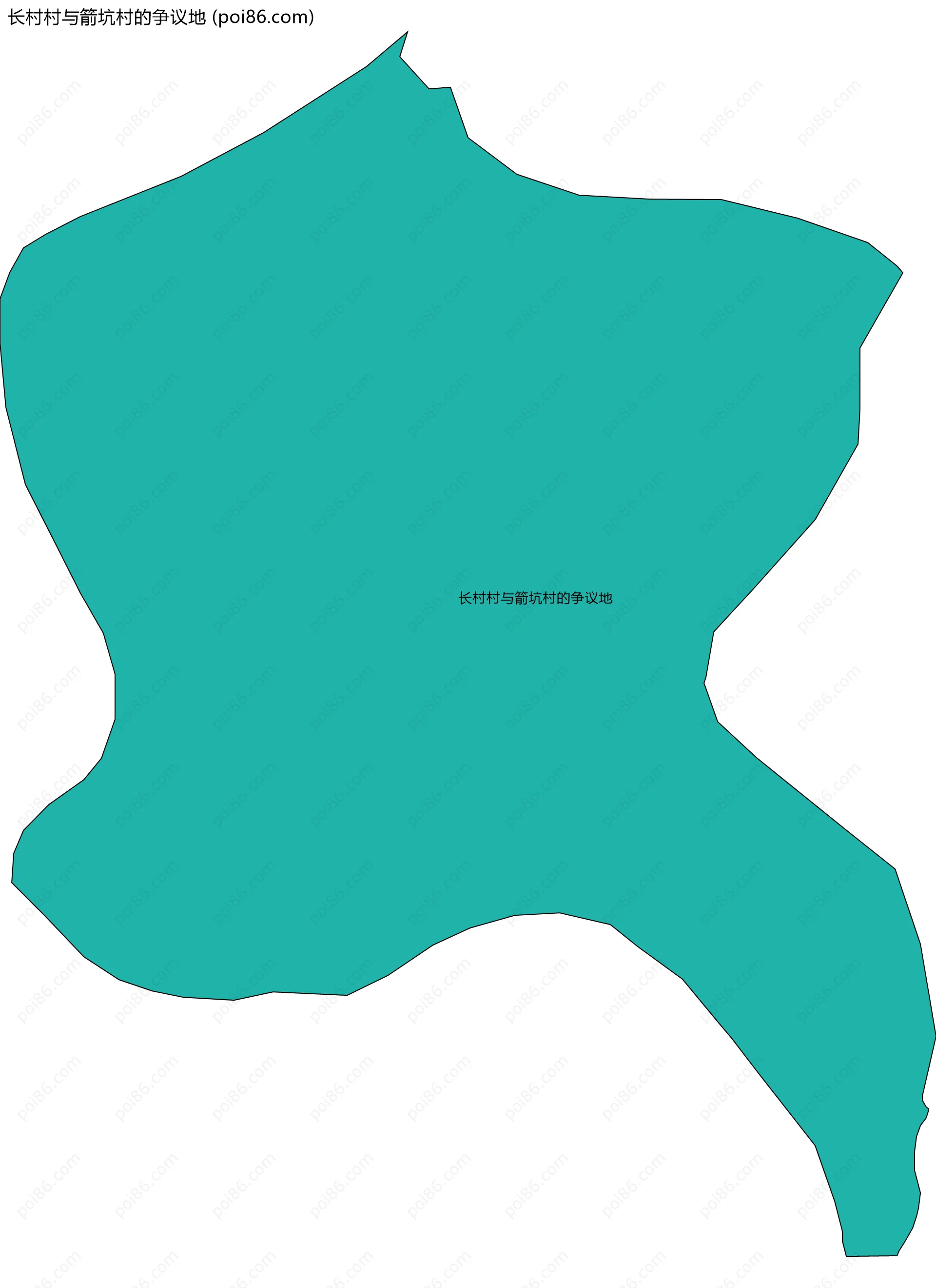 长村村与箭坑村的争议地边界地图