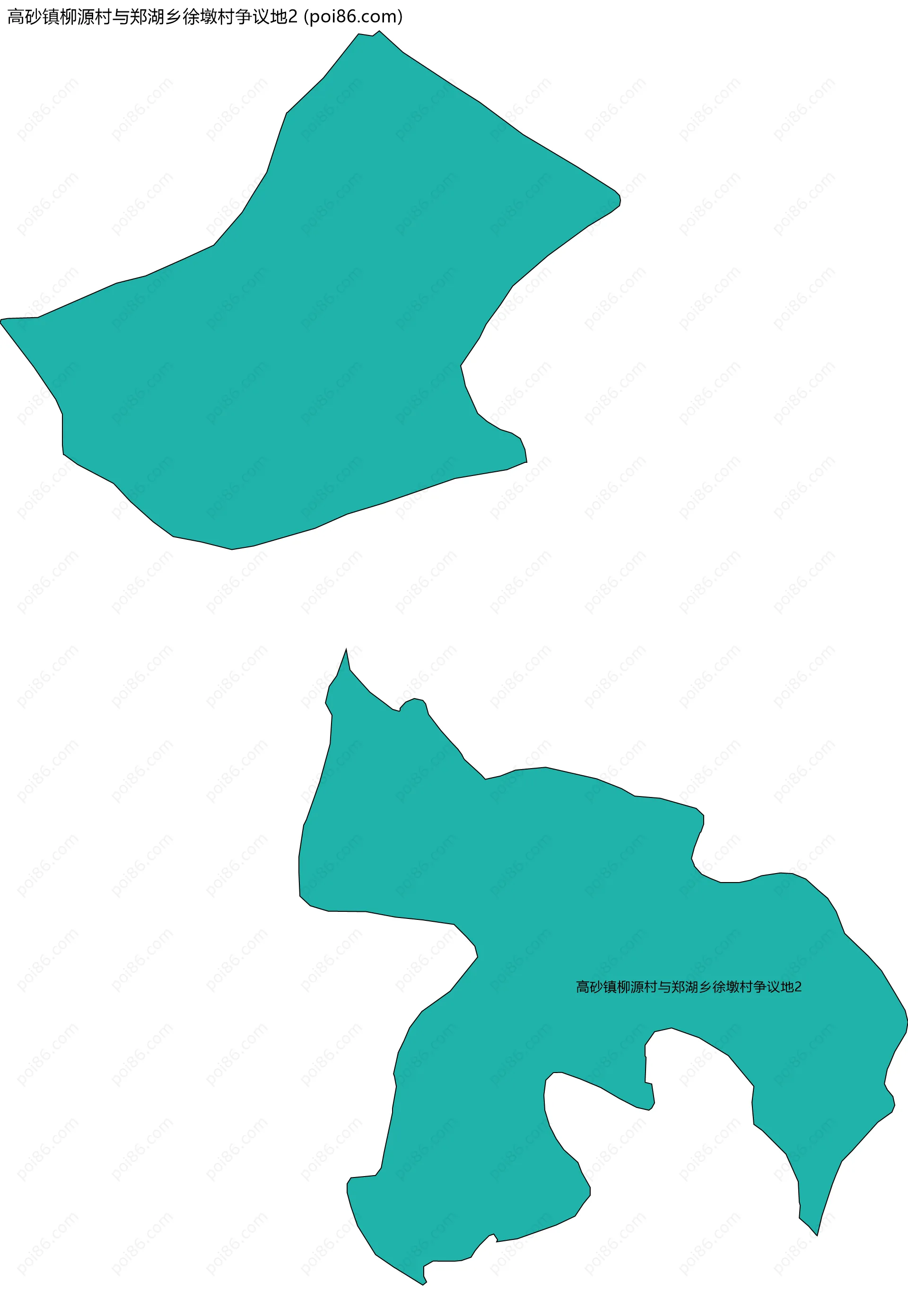 高砂镇柳源村与郑湖乡徐墩村争议地2边界地图