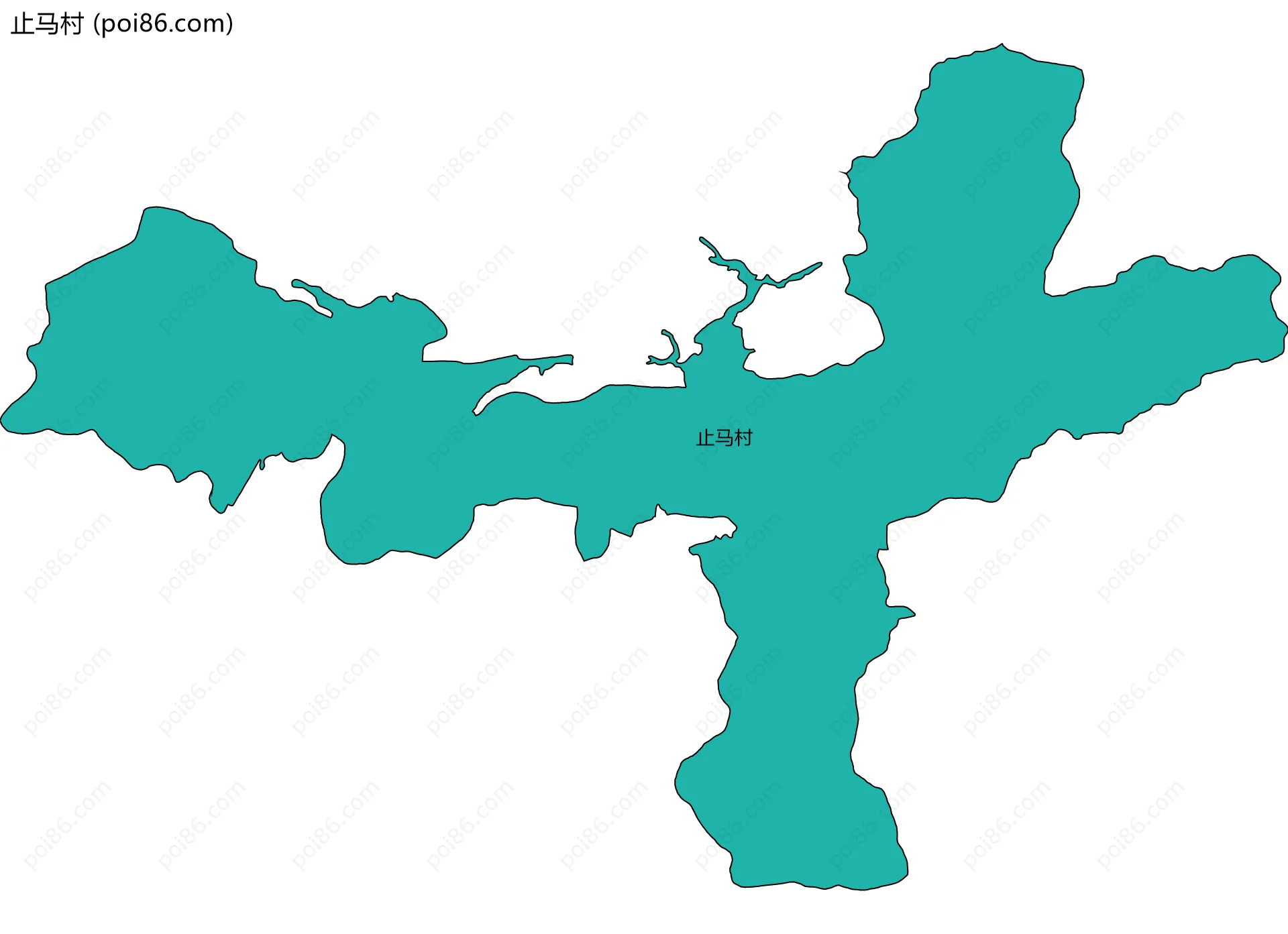 止马村边界地图