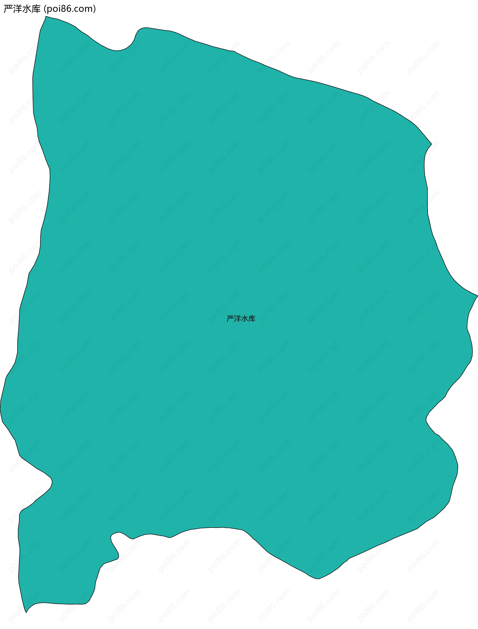 严洋水库边界地图