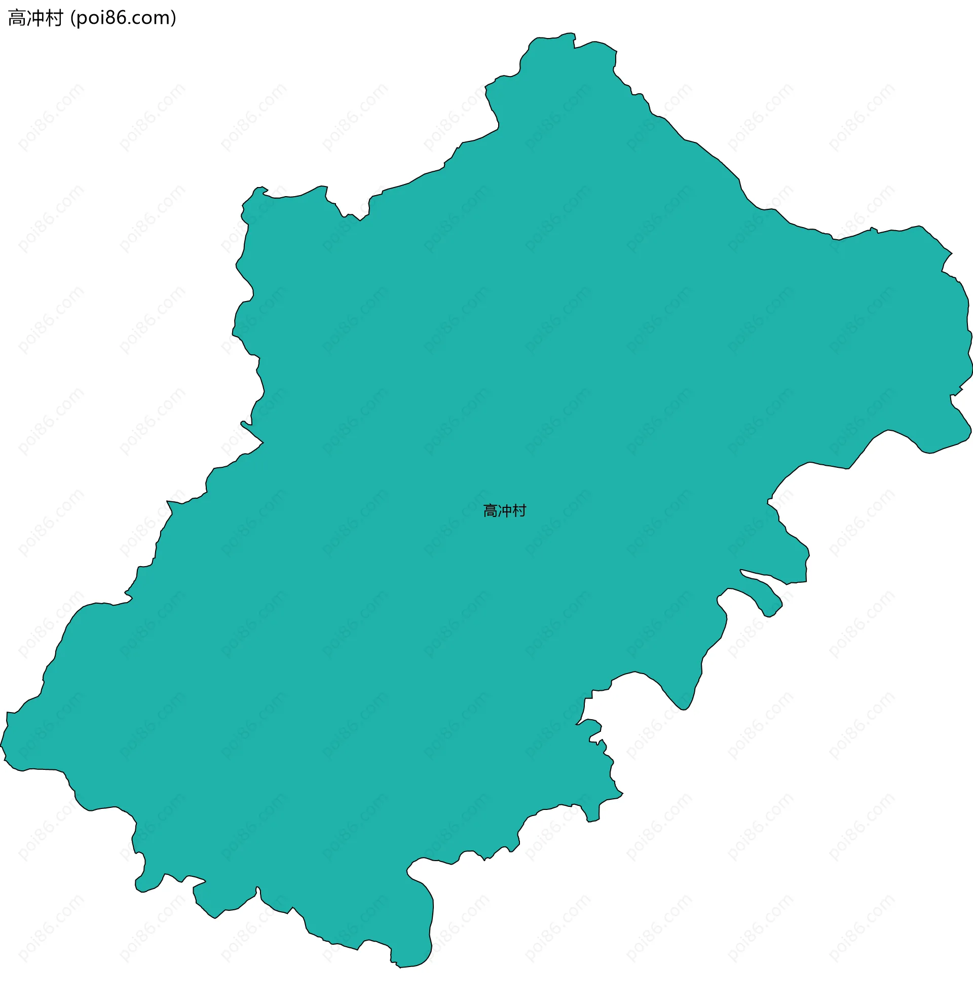 高冲村边界地图