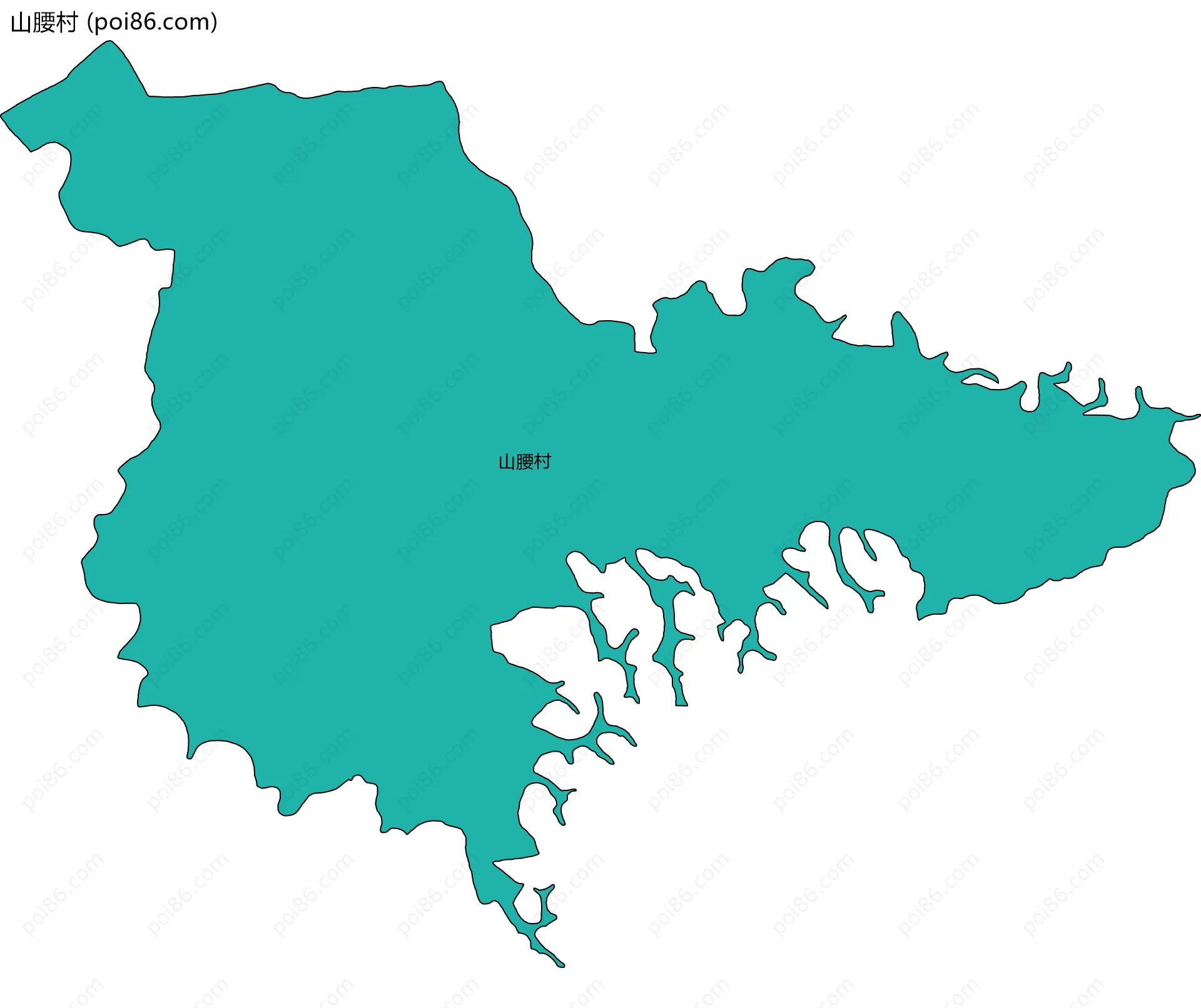 山腰村边界地图