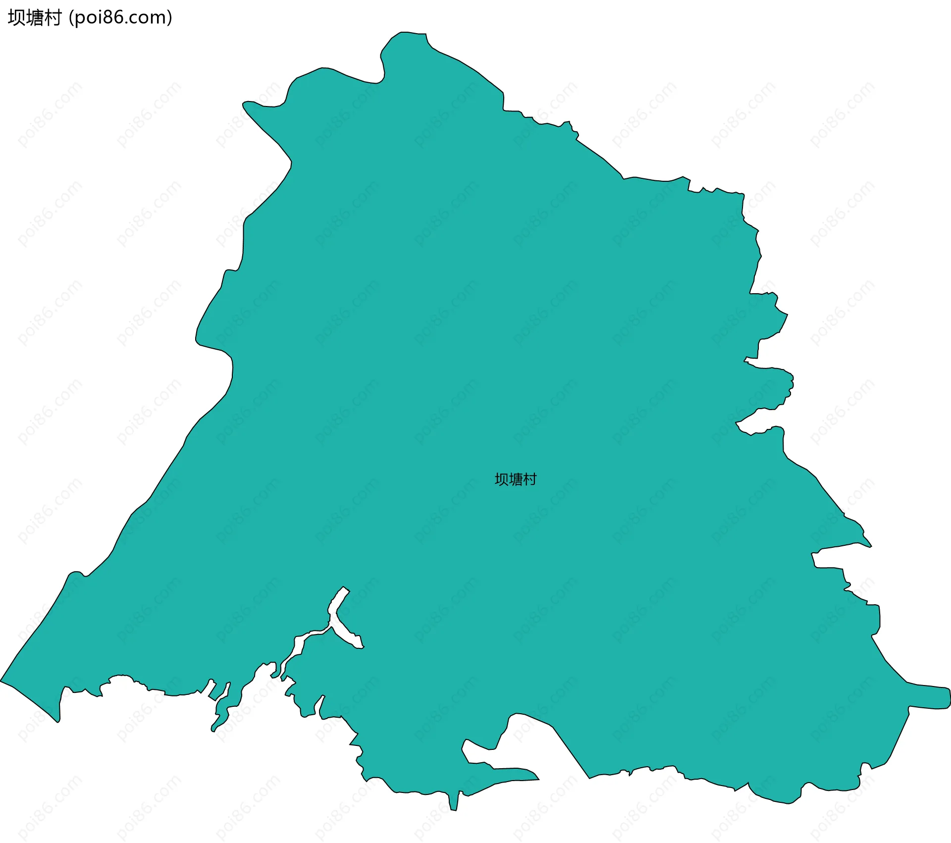 坝塘村边界地图