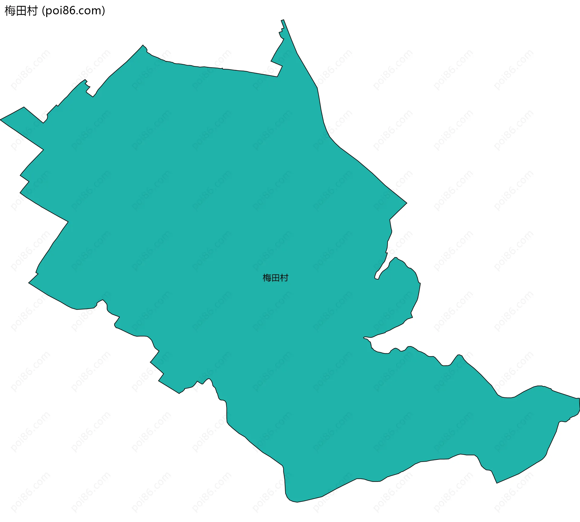 梅田村边界地图