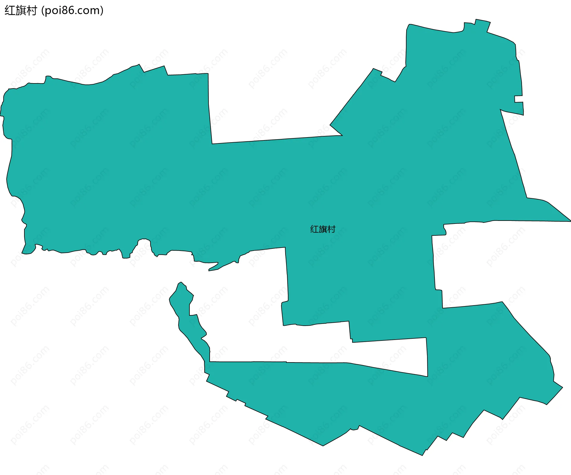 红旗村边界地图