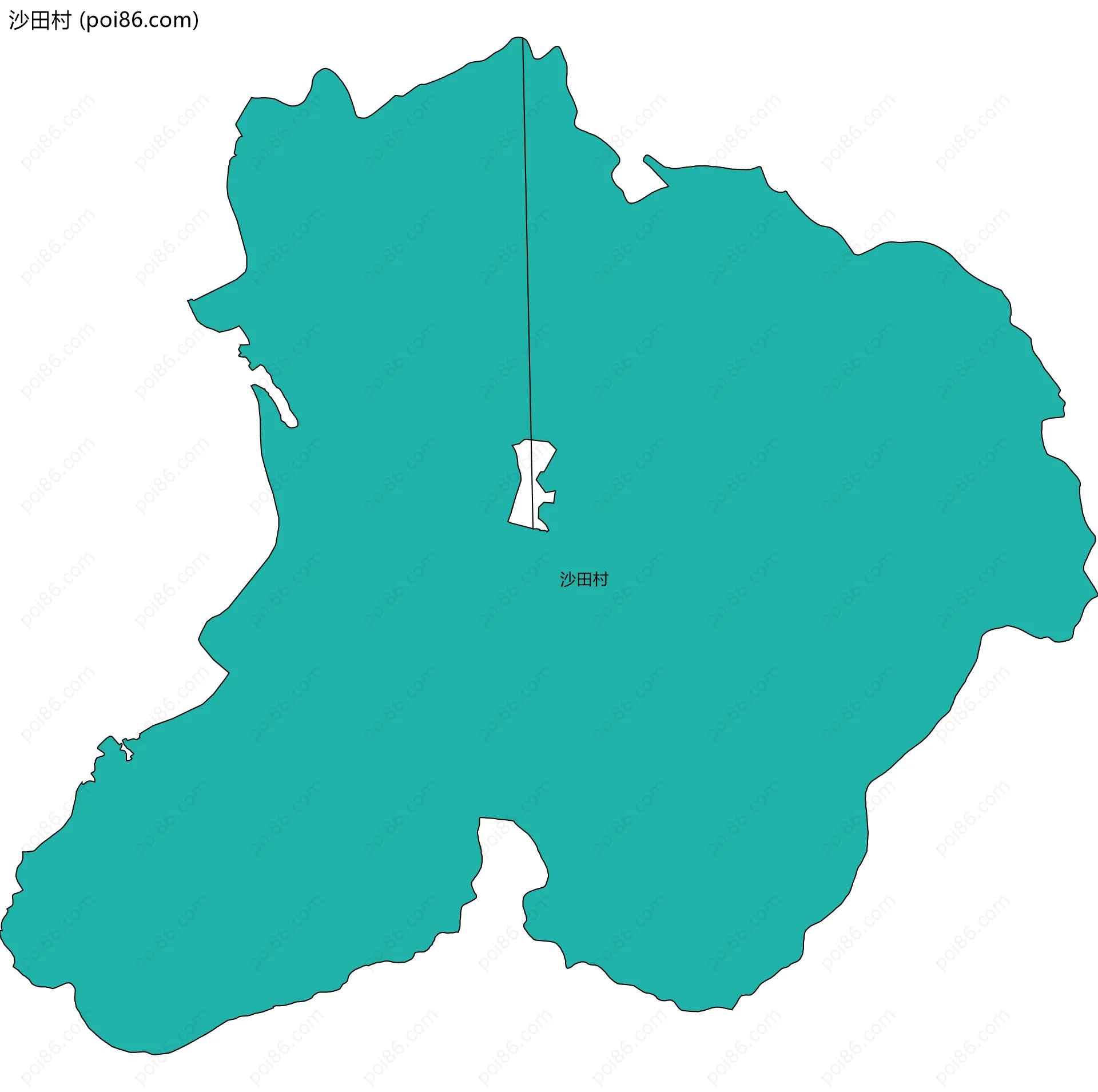 沙田村边界地图