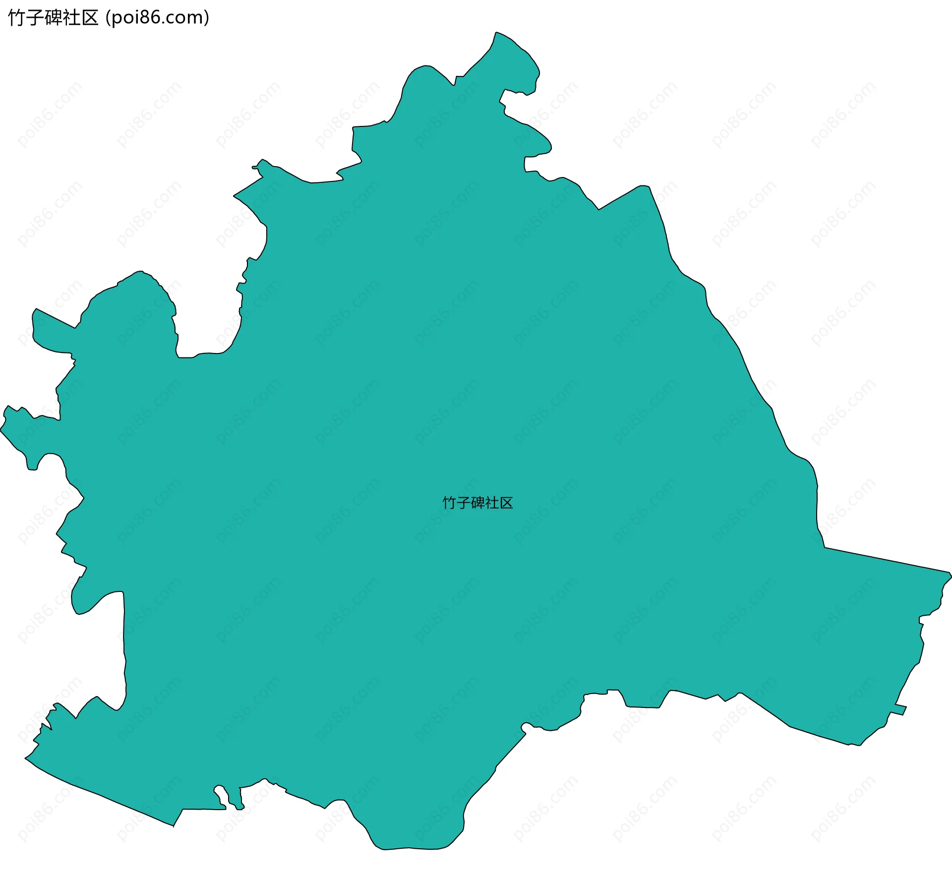 竹子碑社区边界地图