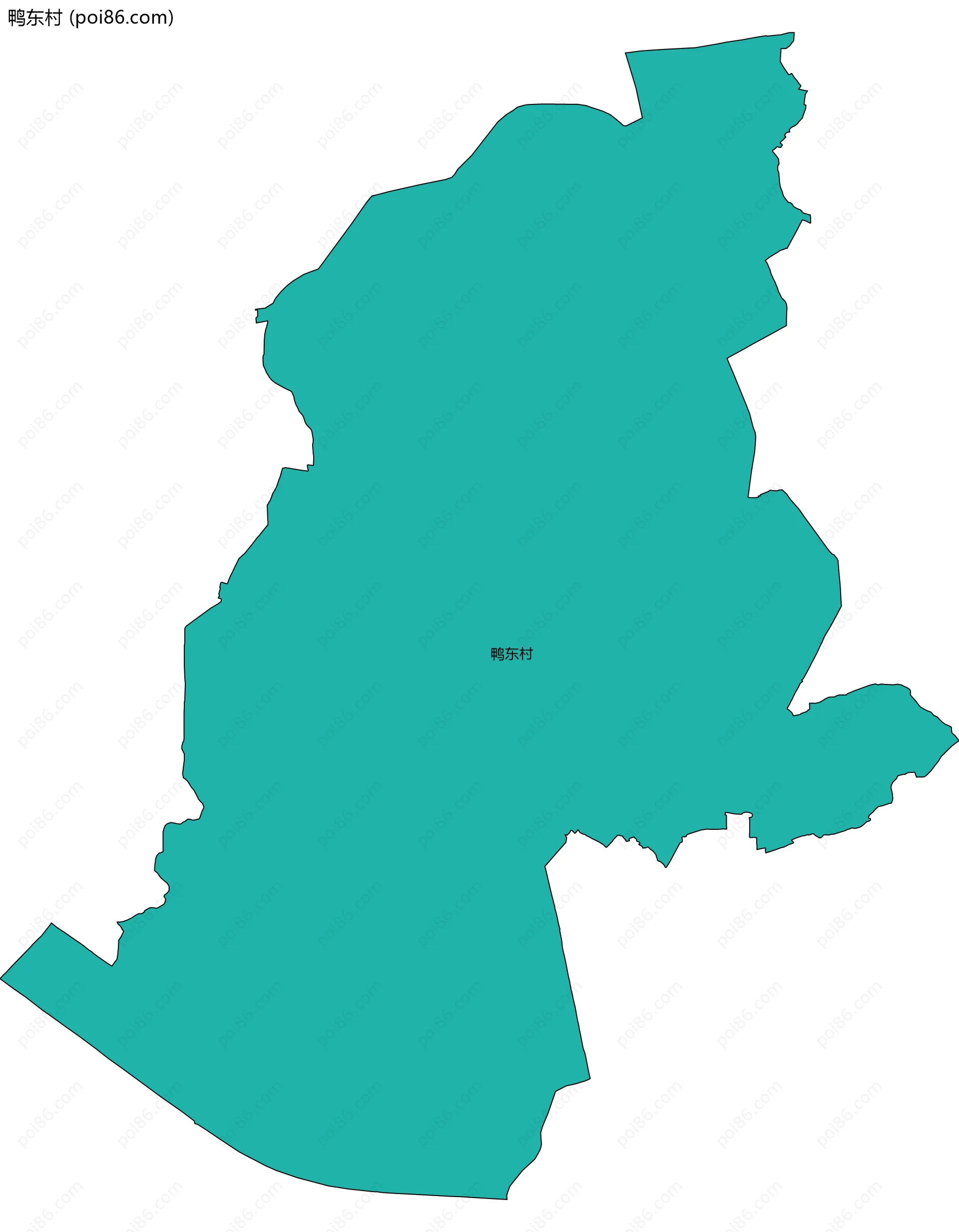 鸭东村边界地图