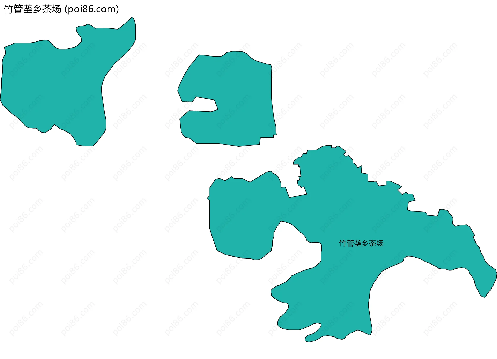 竹管垄乡茶场边界地图