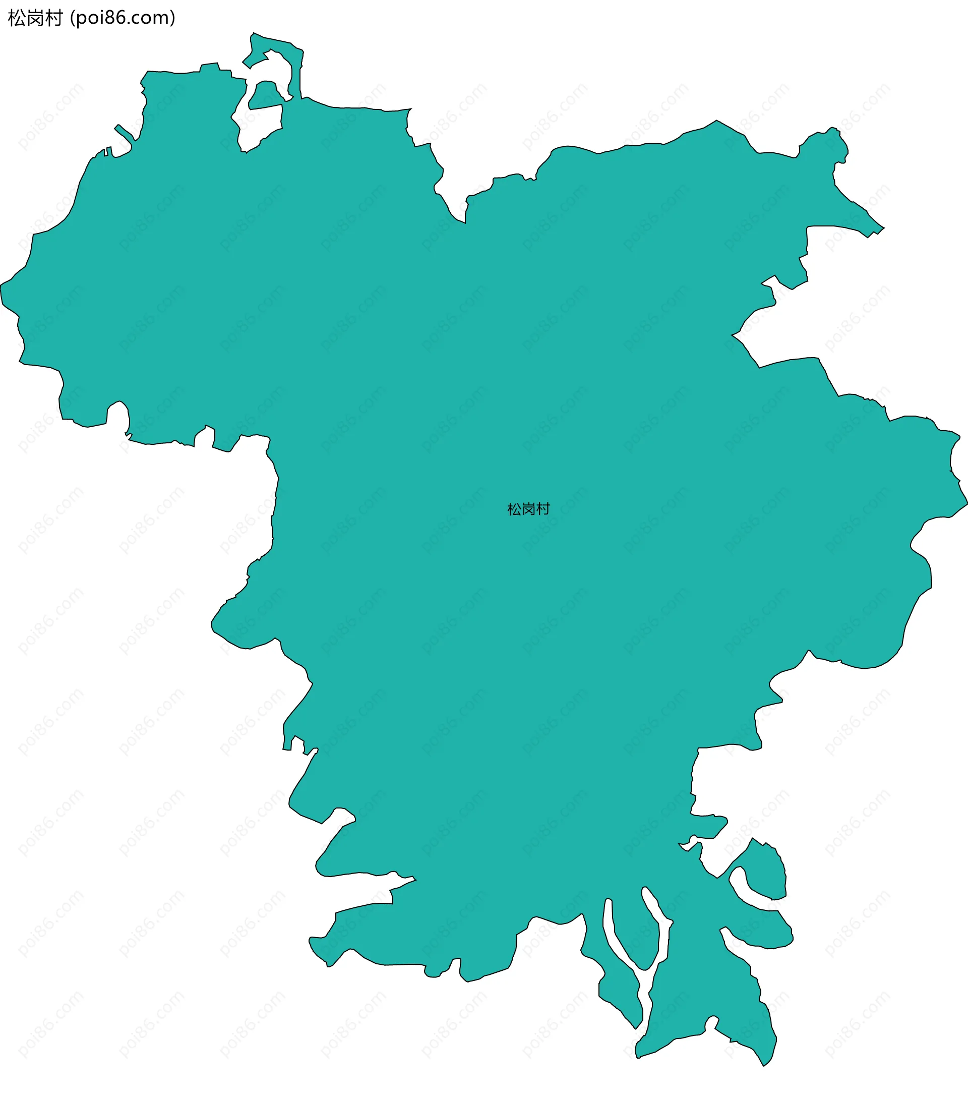 松岗村边界地图
