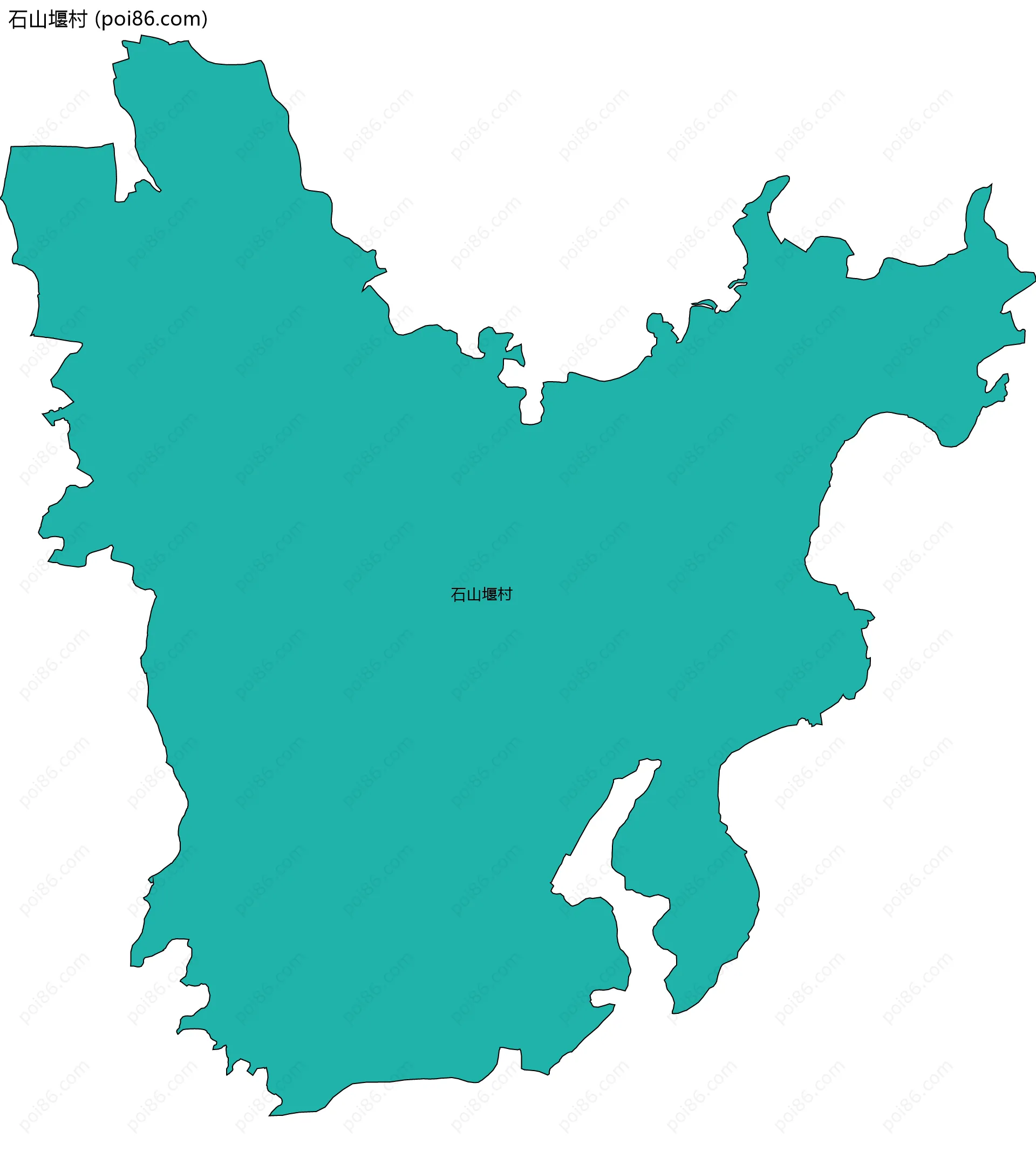 石山堰村边界地图